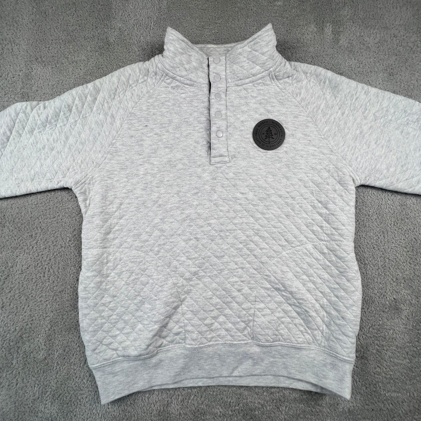 Blue 84 Quilted Pullover Mens Small Grey Minnesota True North Snap Sweatshirt