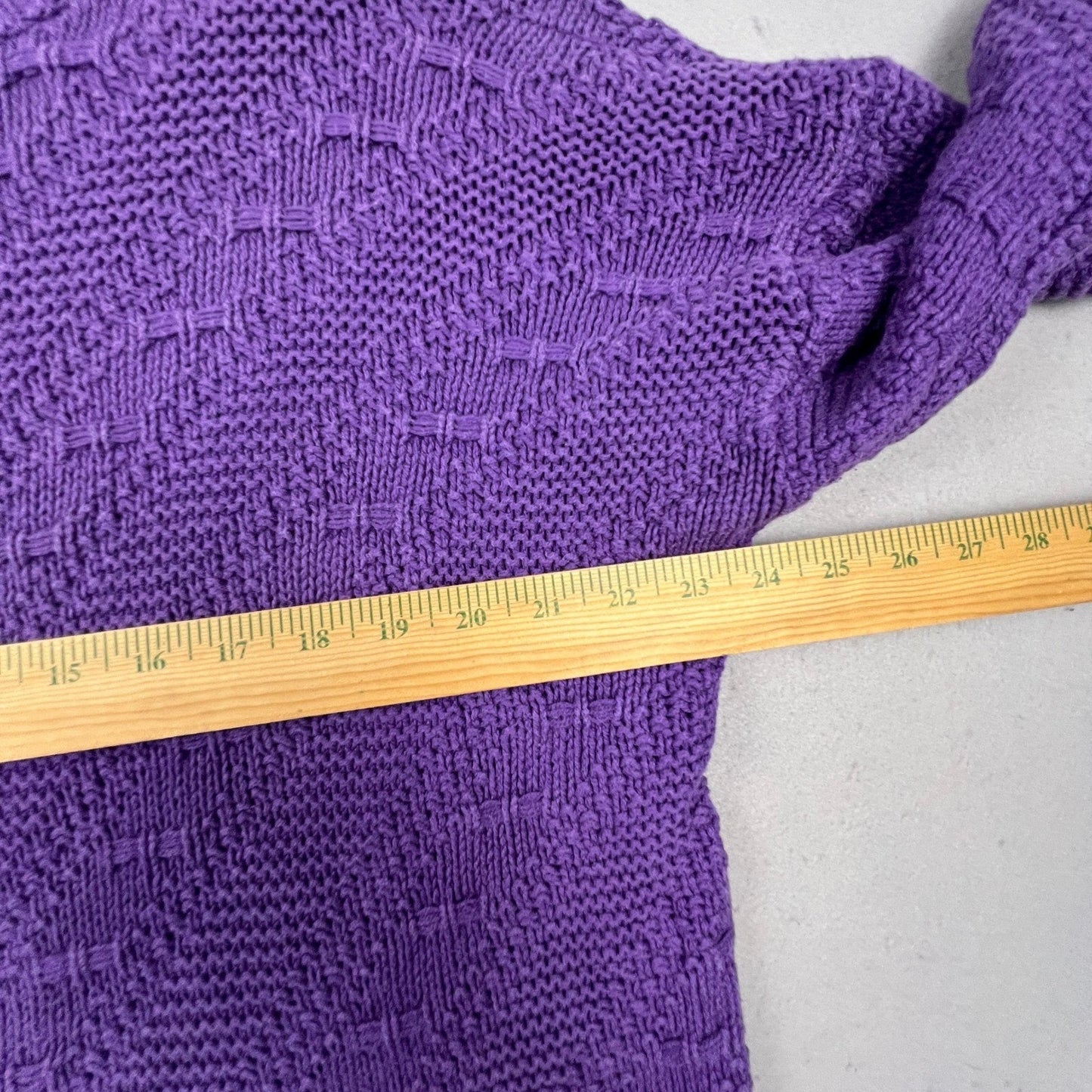 VTG L.S.A. Classics Knit Sweater Womens XL Purple Textured Cotton USA Made