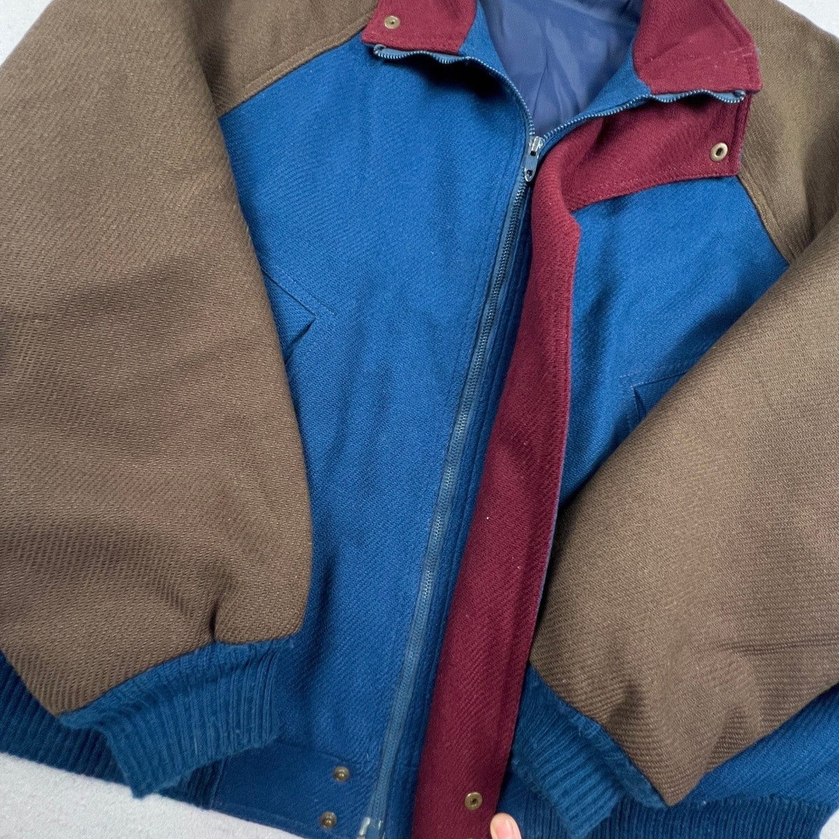 Vintage Pendleton Lobo Wool Bomber Jacket Mens XL Blue Brown Vintage Thinsulate