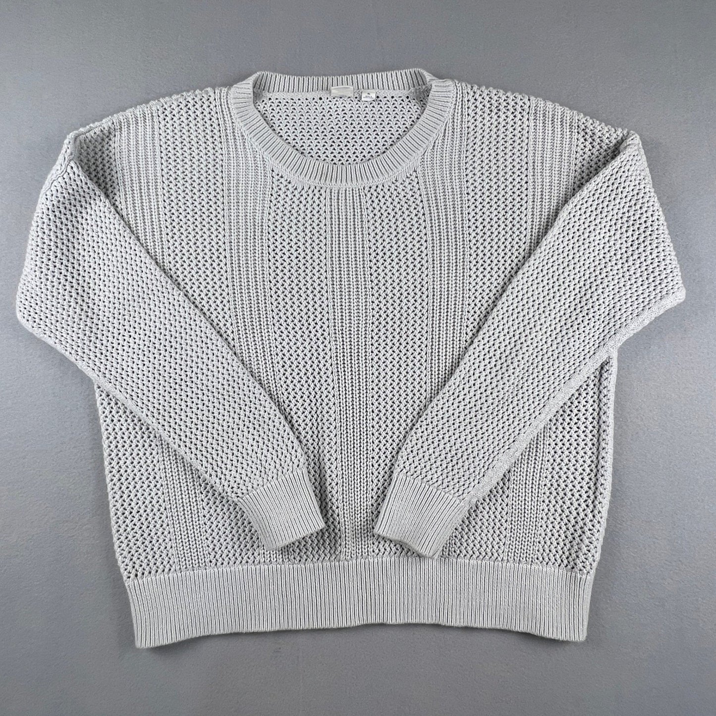 100% Cotton Gap Textured Knit Sweater XL Pullover Casual Coastal Boho Classic