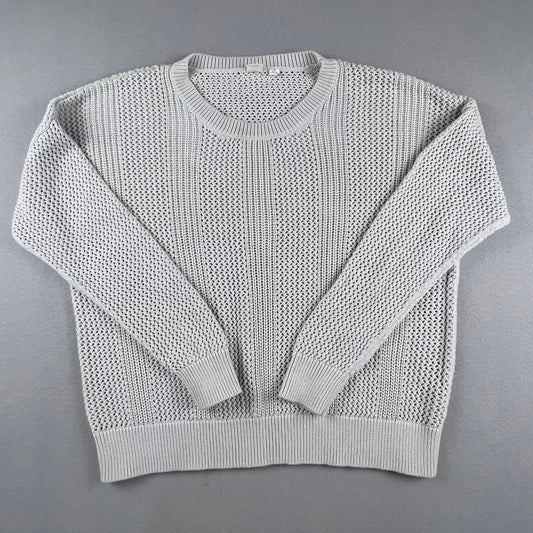 100% Cotton Gap Textured Knit Sweater XL Pullover Casual Coastal Boho Classic