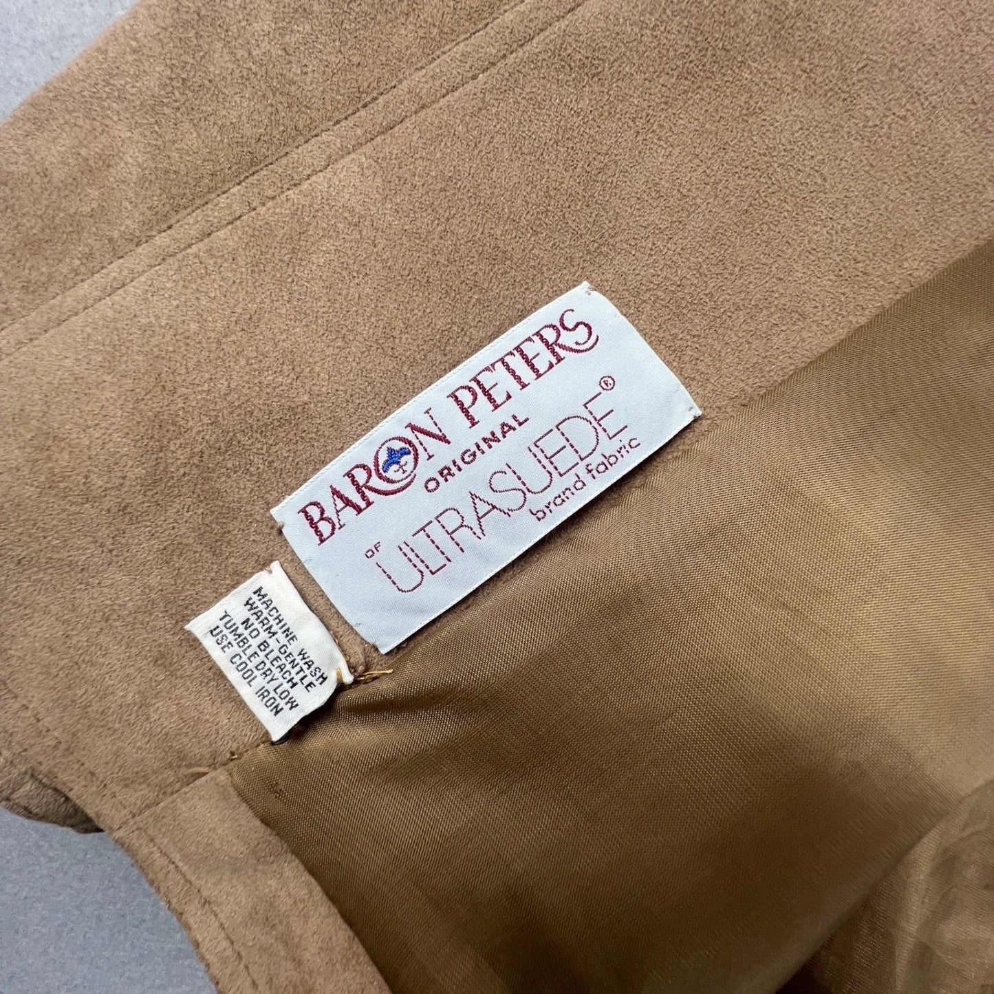 Vintage Ultrasuede Blazer Women Medium Tan Professional Baron Peters Luxury