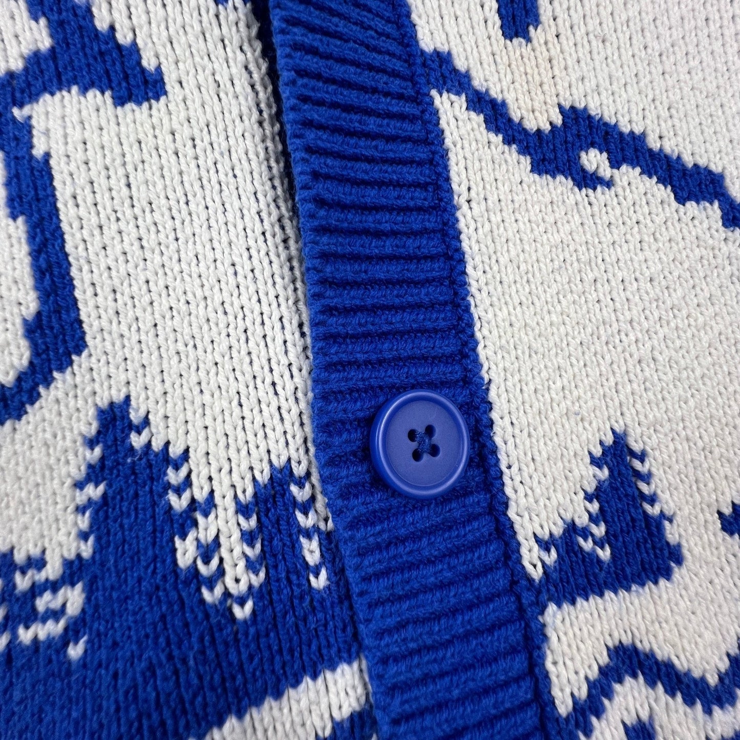 Original Use Cardigan Sweater Womens Medium Blue White Mountain Fair Isle Knit