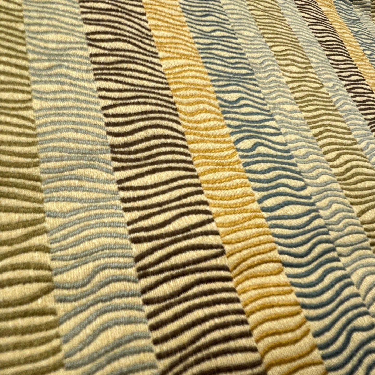 VTG Handmade Throw Pillow Covers Set of 2 18x18 Gold Tan Striped Grandmacore