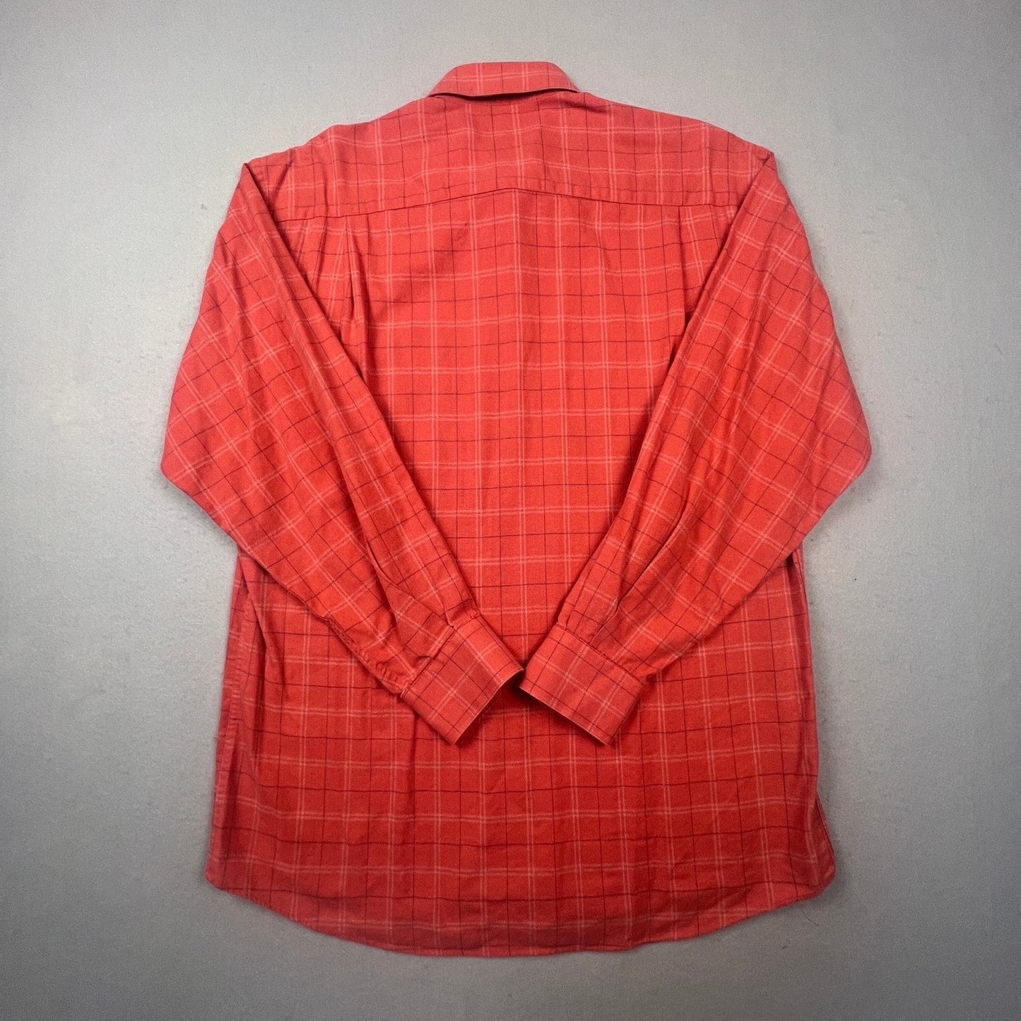 Scott Barber Button Down Shirt Mens M Red Windowpane Plaid Cotton Casual