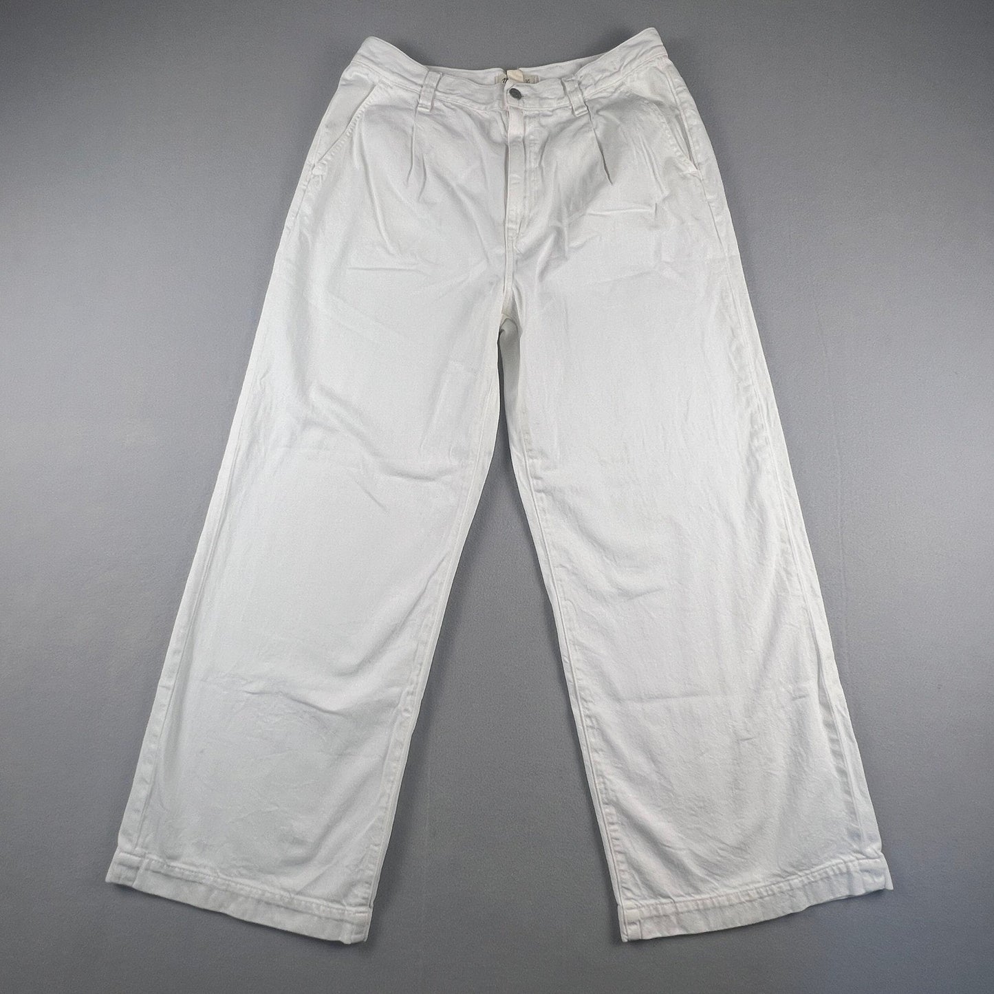 Madewell Harlow Wide-Leg Jean Womens 30 White Pleated High Rise Minimalist Boho