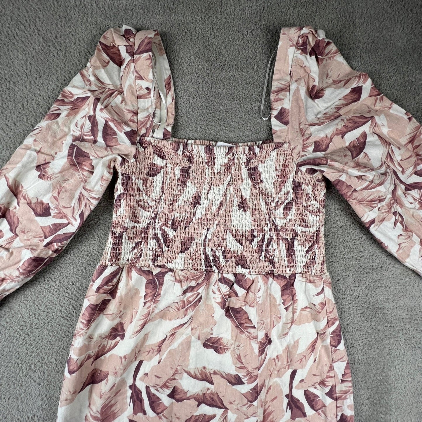 Costal Cowgirl Smocked Linen Blend Maxidress Womens Medium Resort