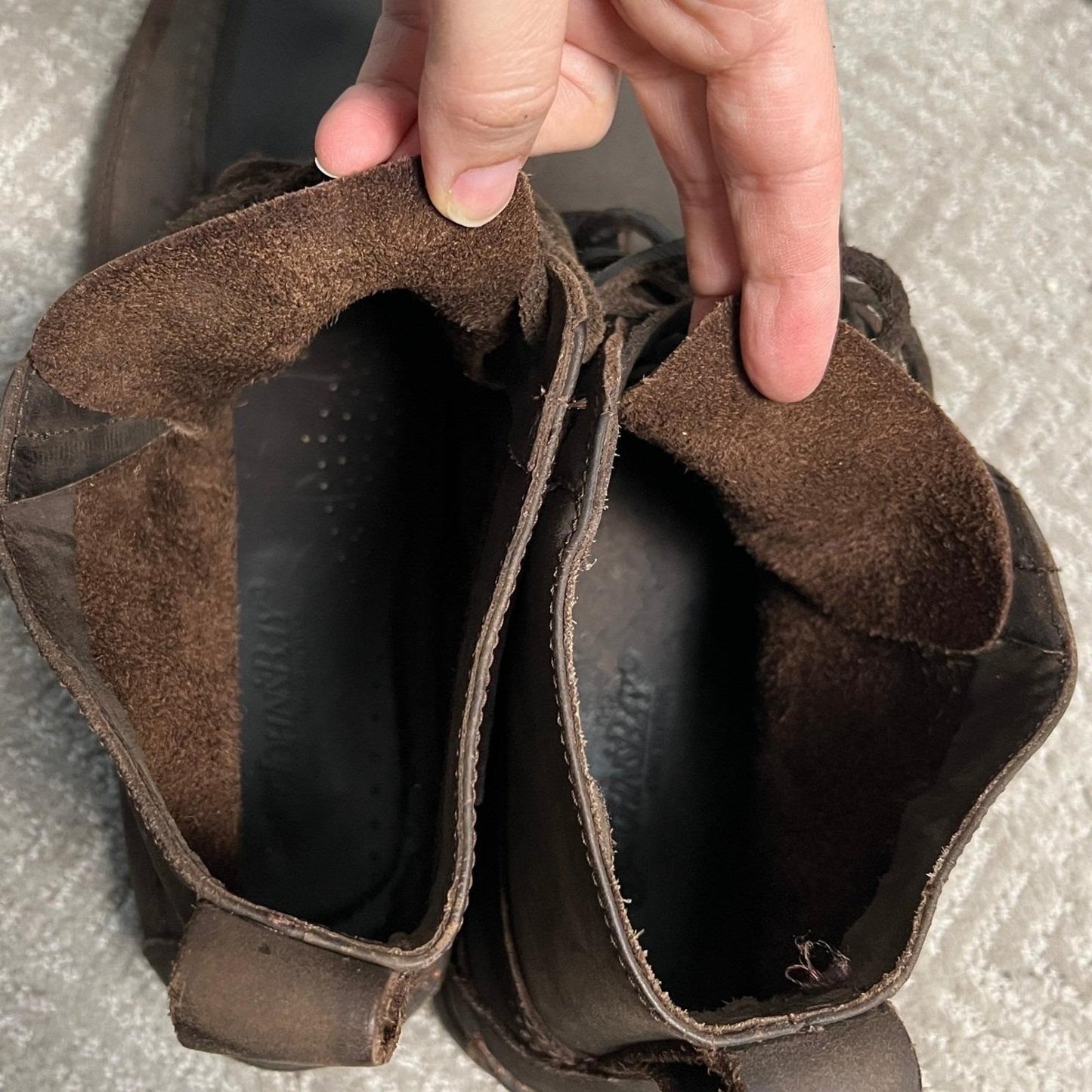 St. John's Bay Men's Ankle Boots Size 11 Brown Leather Lace Up Vintage