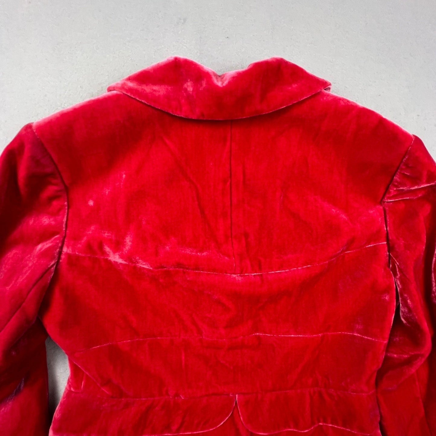 NWT VTG Kay Unger Velvet Blazer Women 8 Red Ornate Holiday Formal Jacket