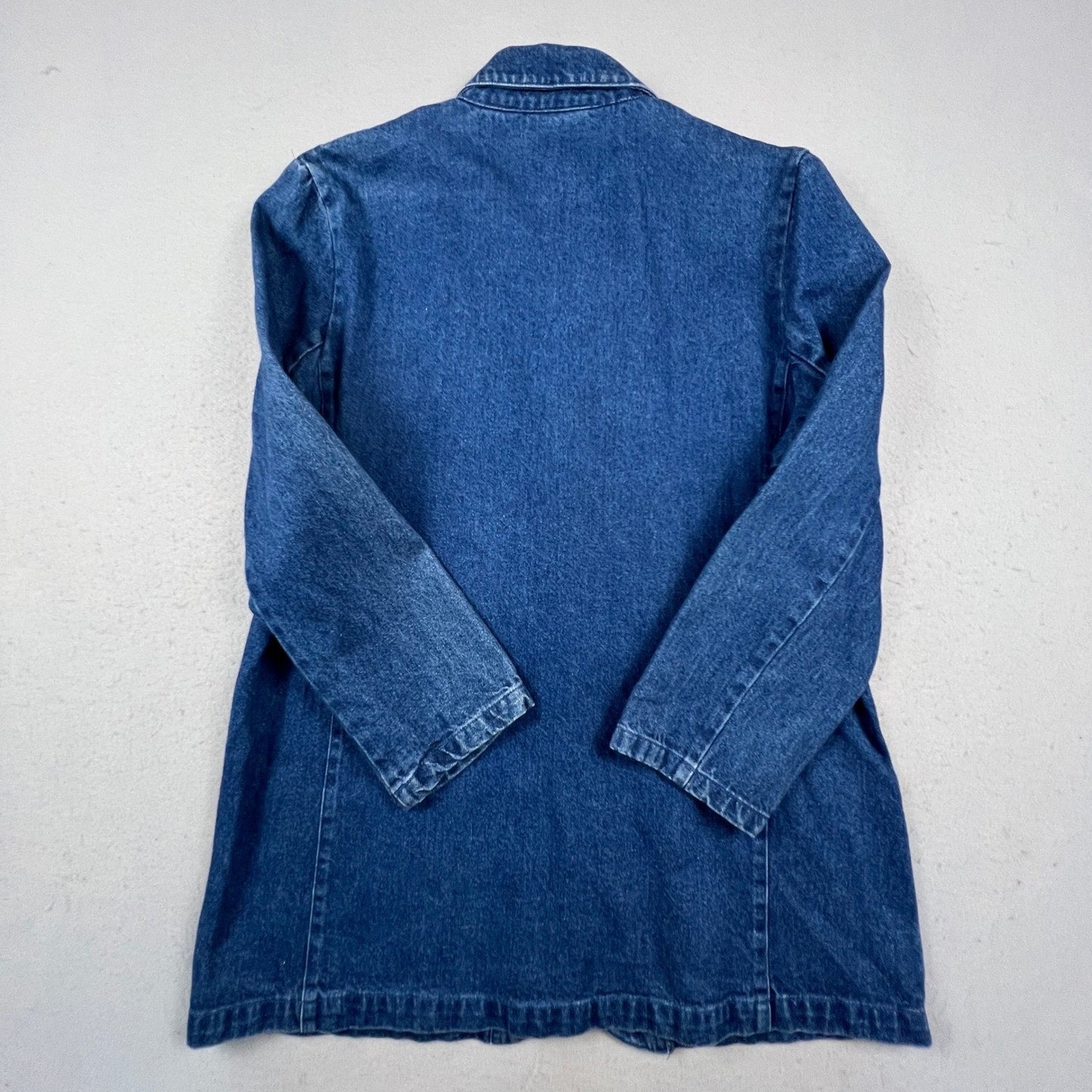Spiegel For You Denim Blazer Women 1X Crest Patch Preppy VTG Jacket Academia