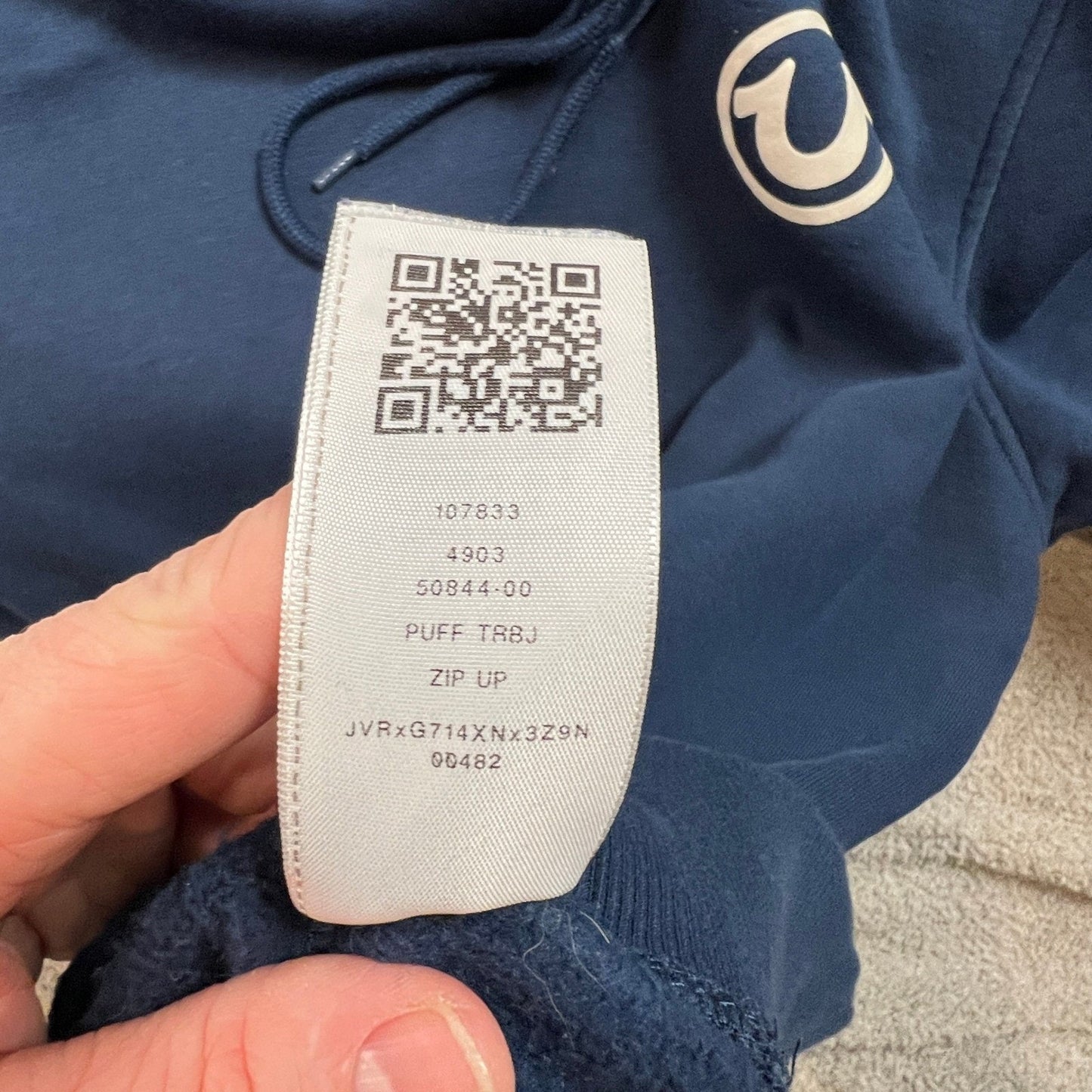 True Religion Hoodie Mens Medium Blue Horseshoe Logo Pullover Sweatshirt