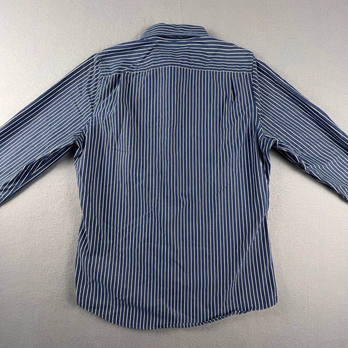 Abercrombie & Fitch Button Down Shirt Mens M Blue Striped Muscle Fit Preppy Logo