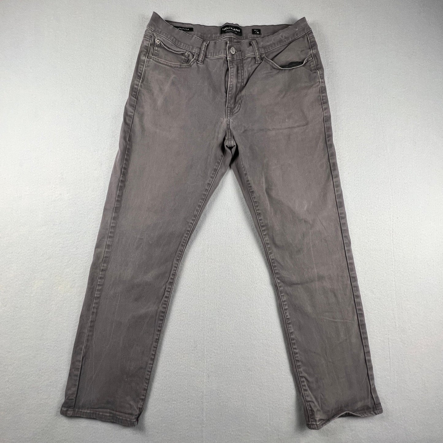 Lucky Brand 410 Athletic Slim Pants Mens 34x30 Gray Stretch Casual Chino Denim