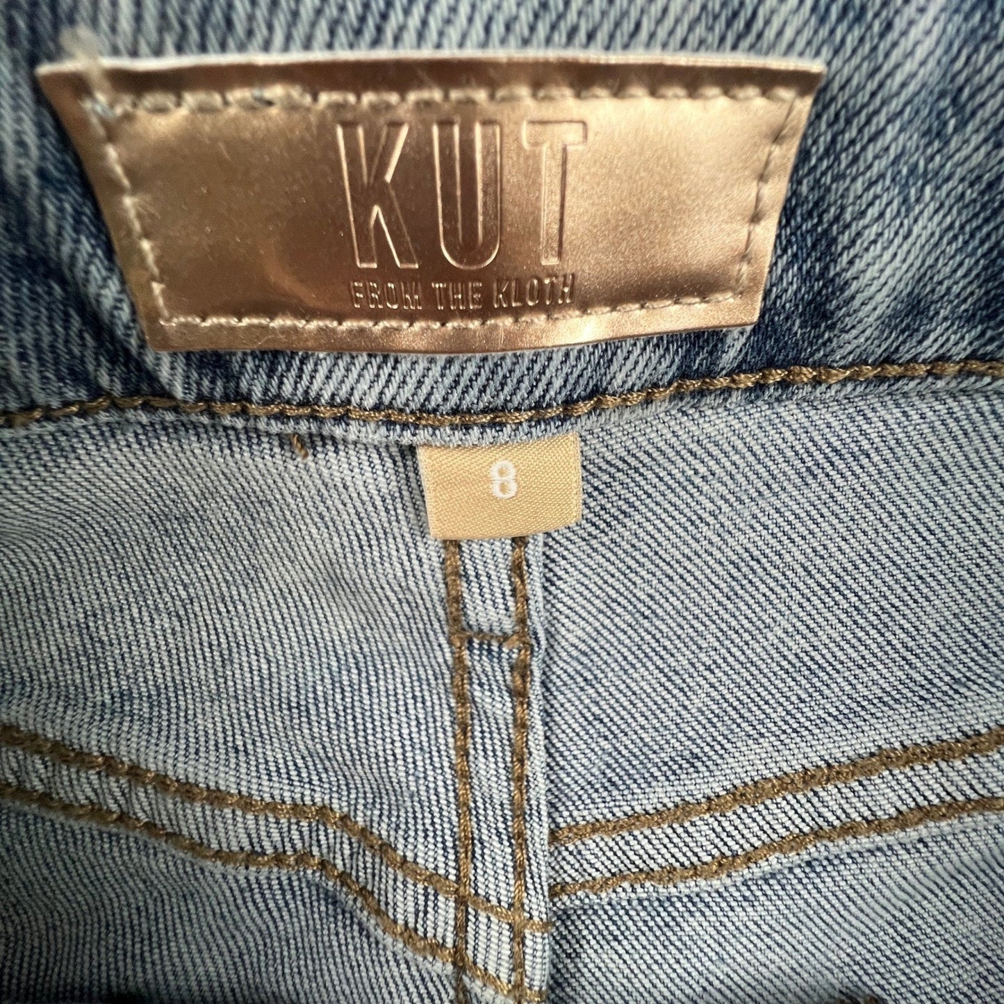 Kut from the Kloth Sienna Wide Leg Jeans Women 10 High Rise Patch Pocket