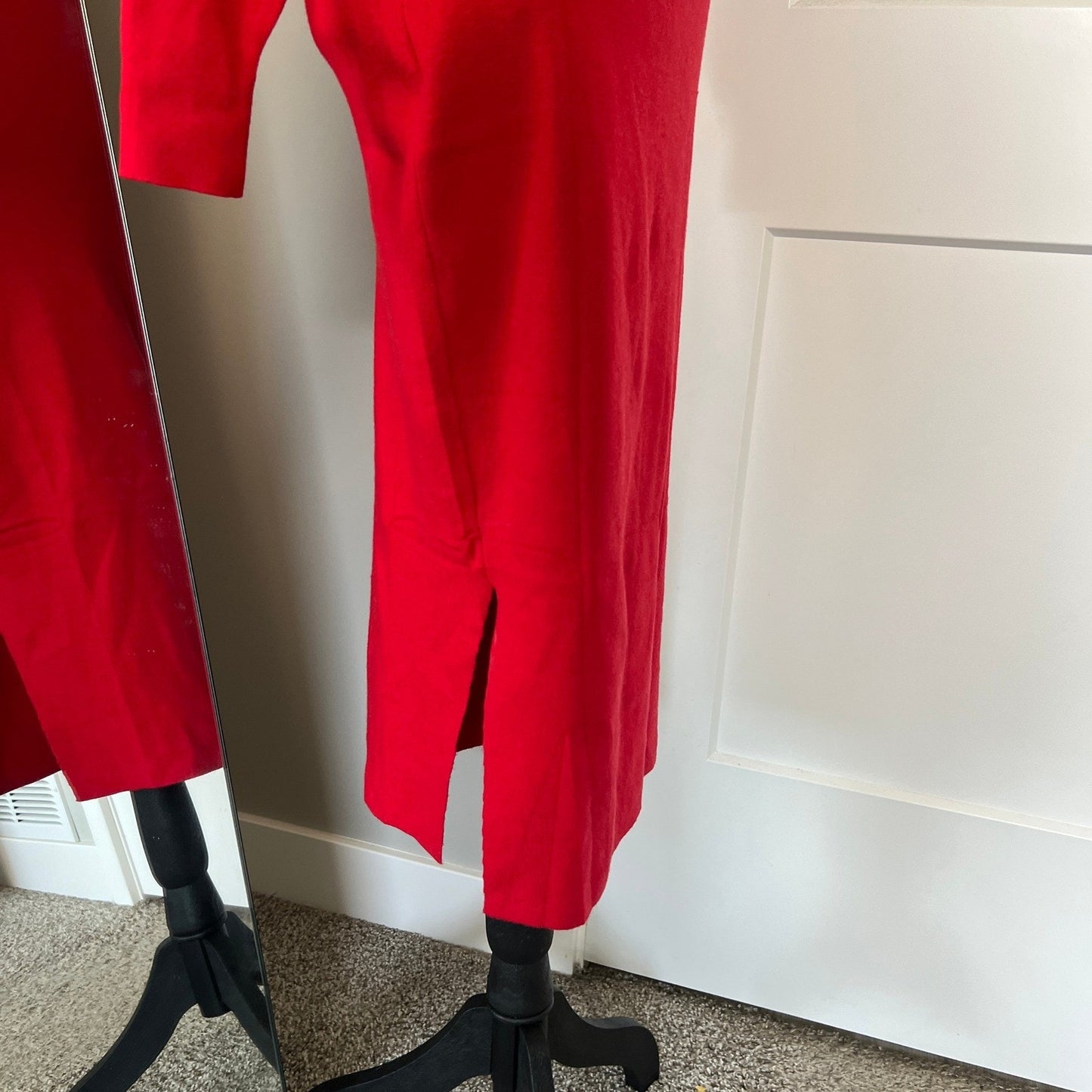 FORE Wrap V-Neck Midi Dress Womens Red Long Sleeve Ruched Cocktail Holiday Party