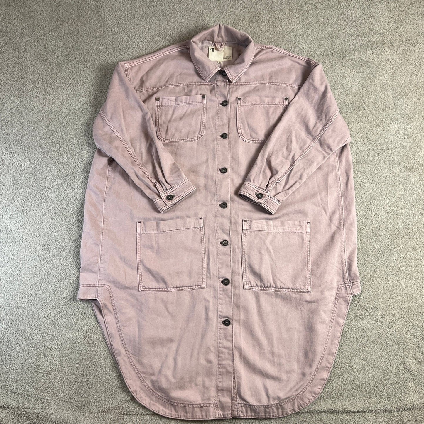 Antropologie PILCRO Utility Dress Women's Large Button Front Pink