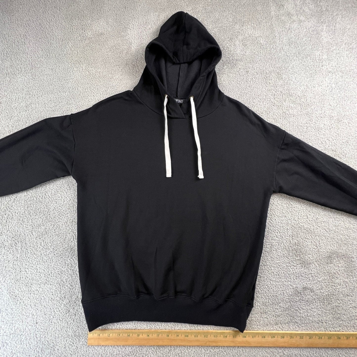 Buffalo David Bitton Hoodie Womens Small Black Pullover Relaxed Sweatshirt