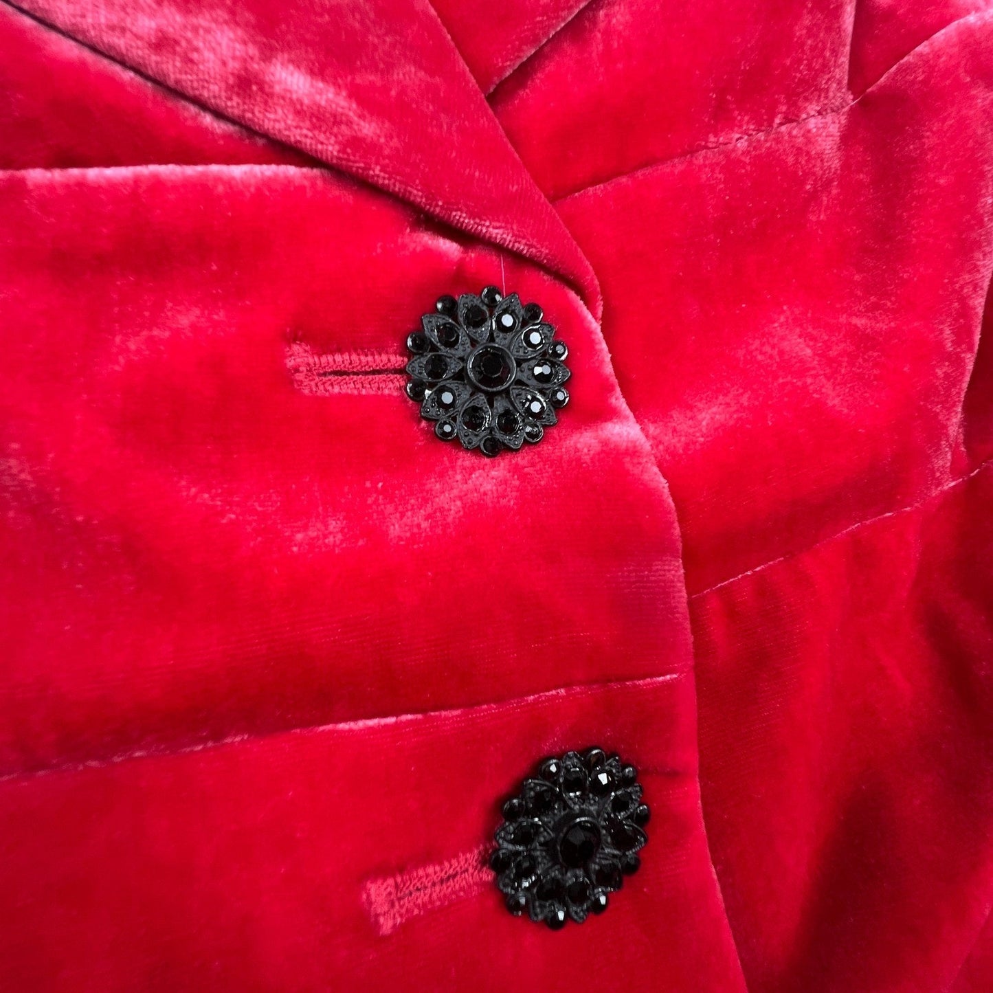 NWT VTG Kay Unger Velvet Blazer Women 8 Red Ornate Holiday Formal Jacket