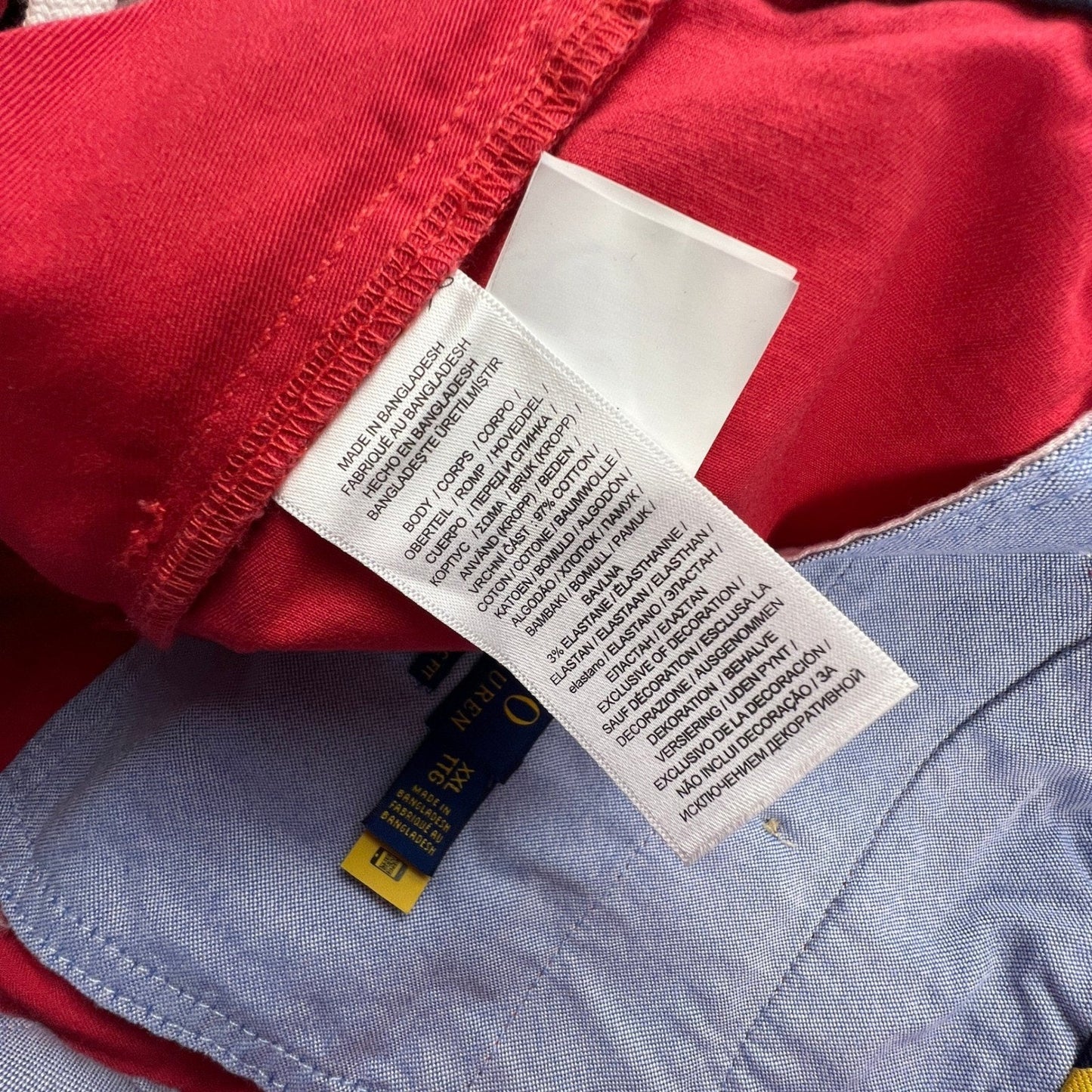 Polo Ralph Lauren Shorts Mens XXL Red Stretch Classic Fit Elastic Waist Chino