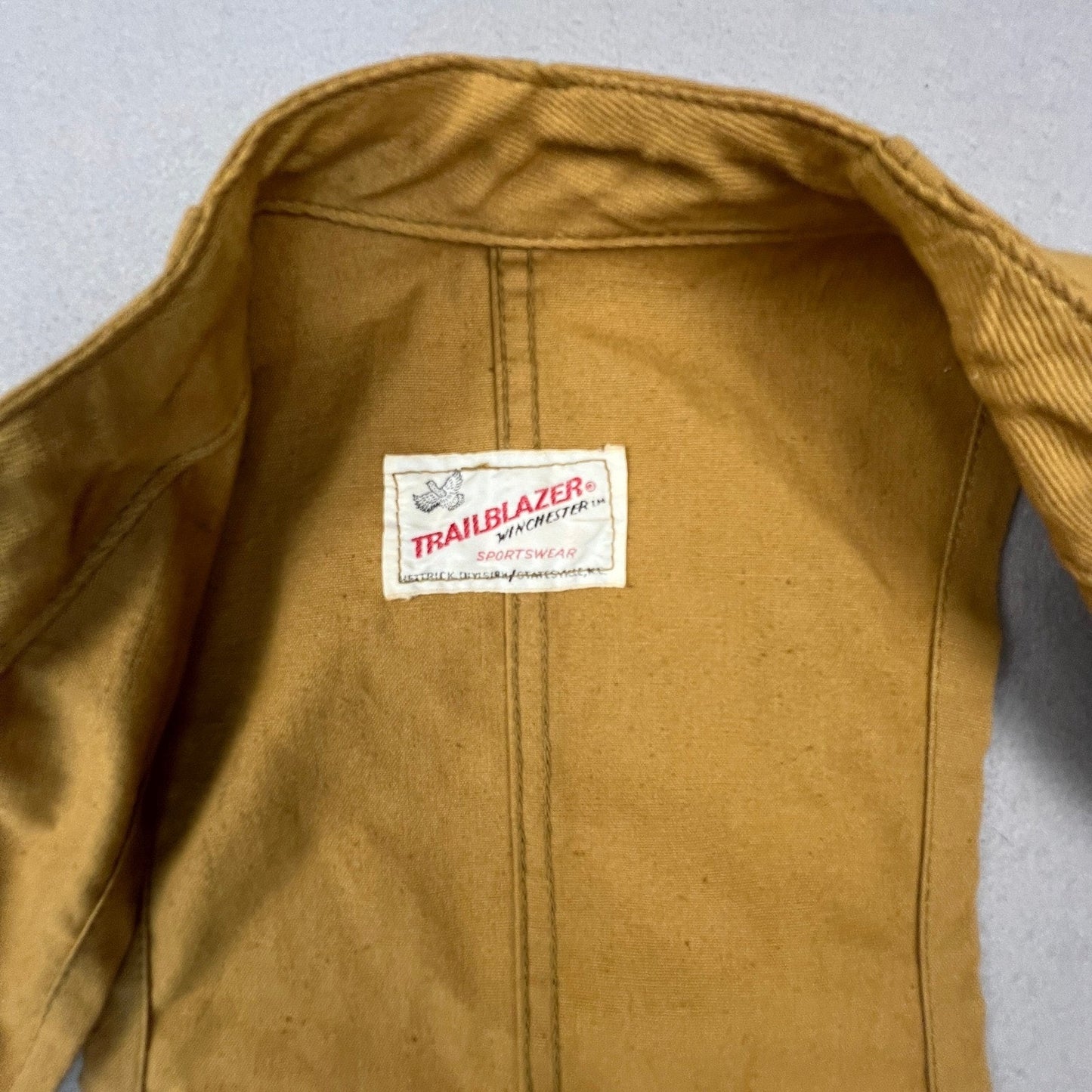 Trailblazer Winchester Hunting Vest Mens L Tan Canvas Minnesota Safety Vintage