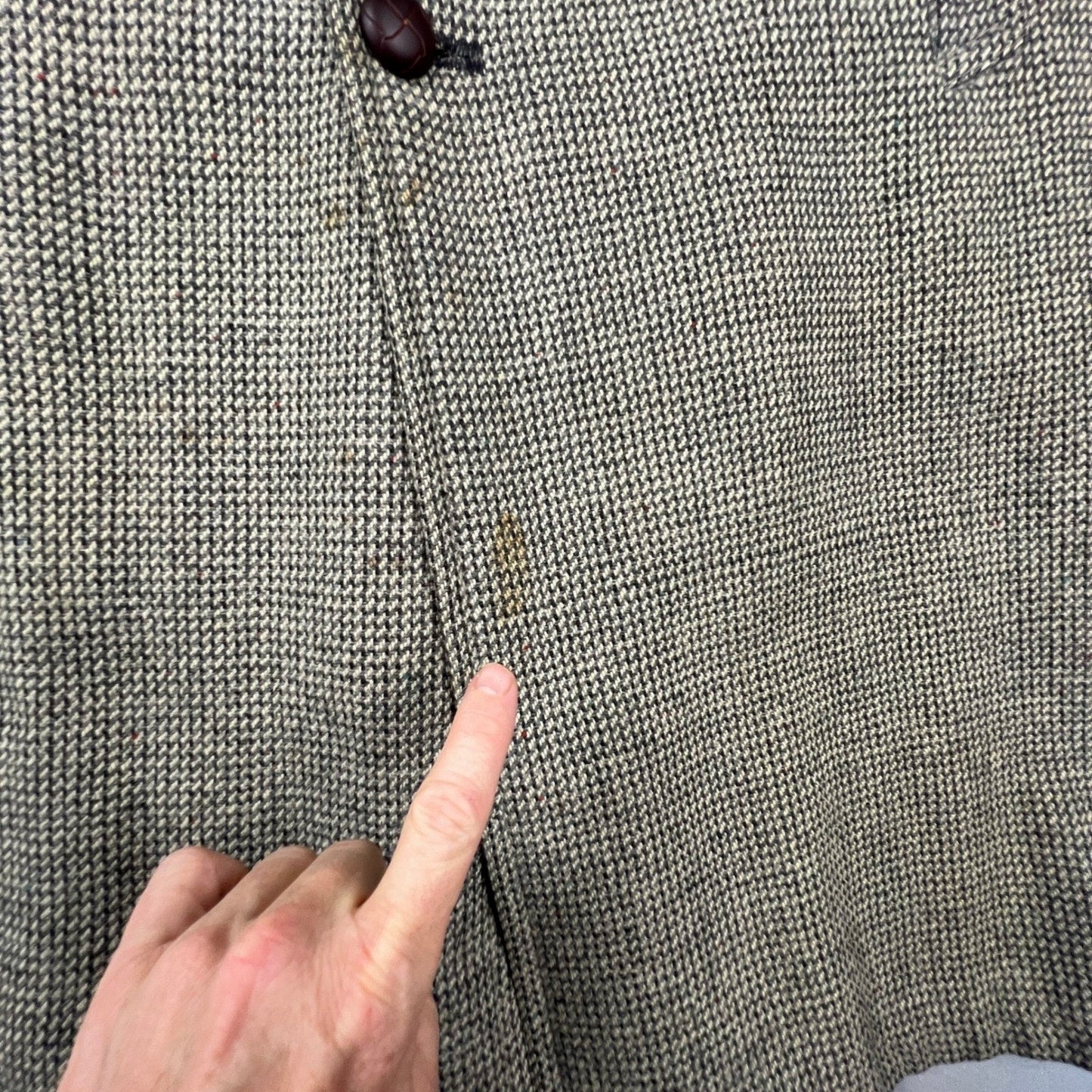 Harris Tweed Overcoat Mens XL Grey Handwoven Pure Scottish Wool Trench Coat VTG