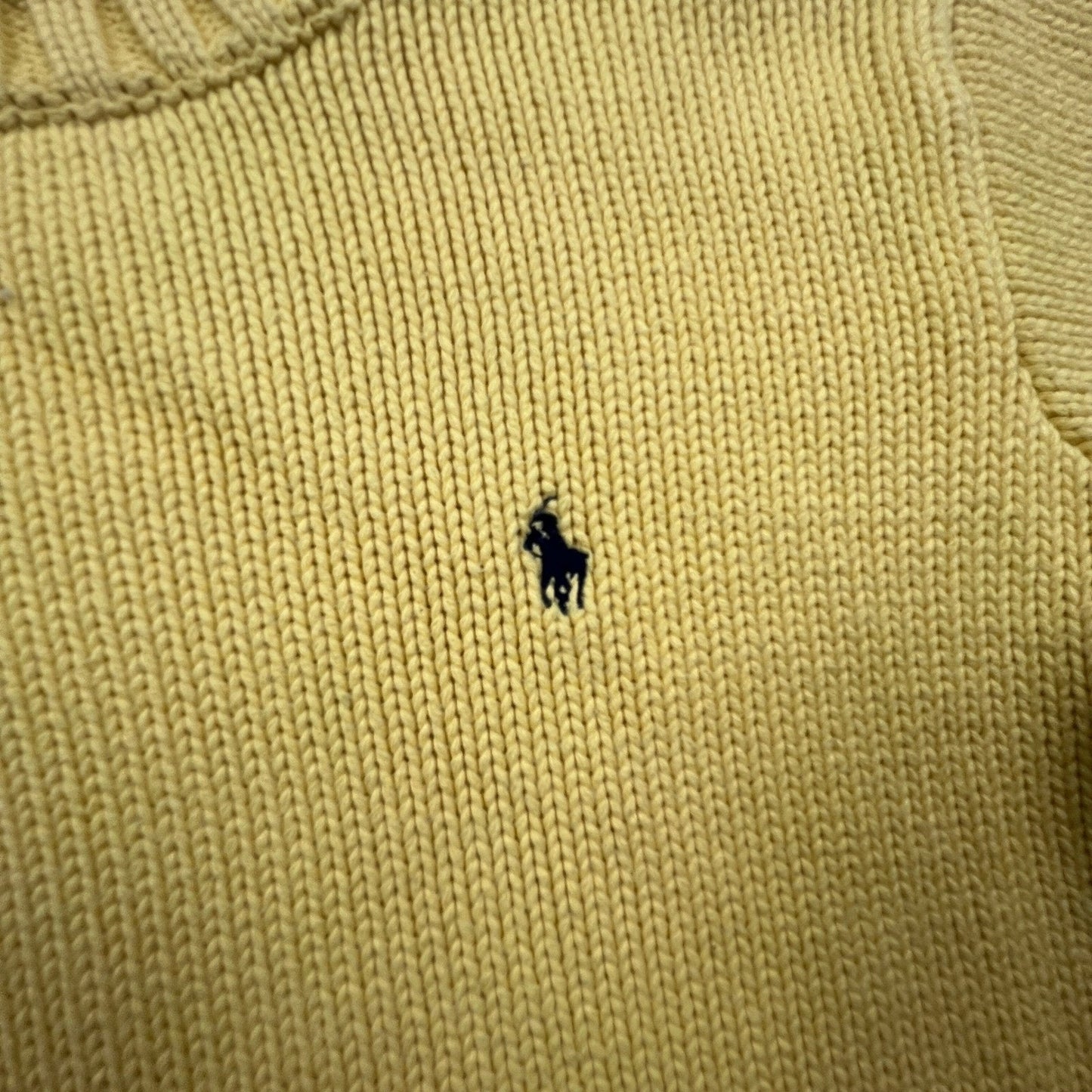 Polo Ralph Lauren Sweater Kids M Yellow Cotton Knit Crewneck Preppy Classic