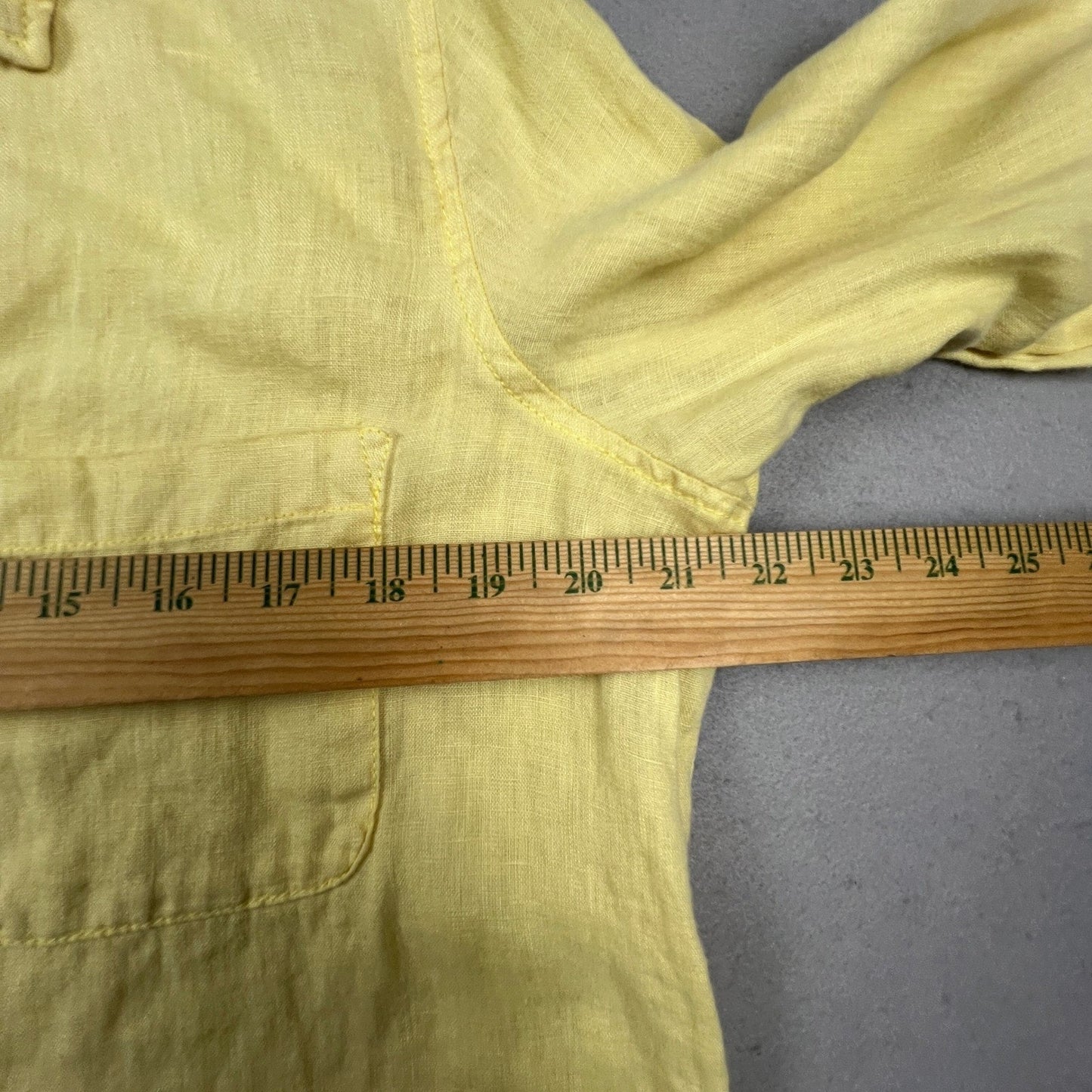 Sigrid Olsen Linen Button Down Shirt Women Medium Yellow Roll Tab Coastal Summer