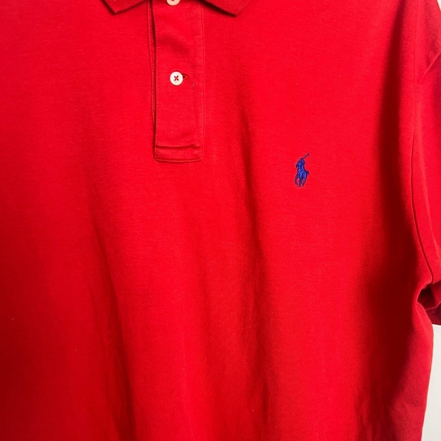 Polo Ralph Lauren Polo Shirt Mens Large Red Classic Fit Embroidered Pony Horse