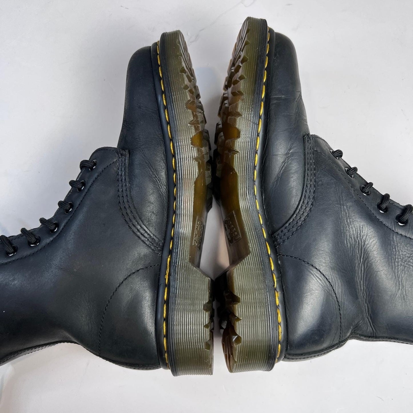 Dr Martens Boots US Size 8 1460 Black Leather Faux Fur Lined Combat Boots
