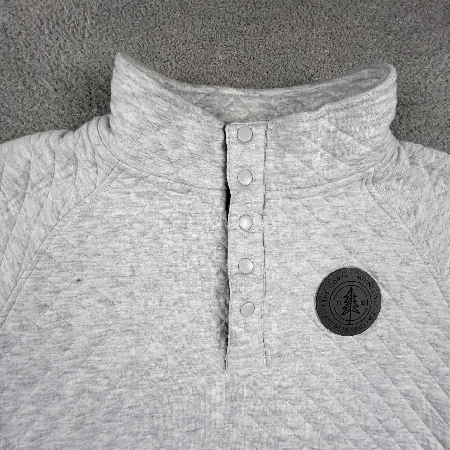 Blue 84 Quilted Pullover Mens Small Grey Minnesota True North Snap Sweatshirt