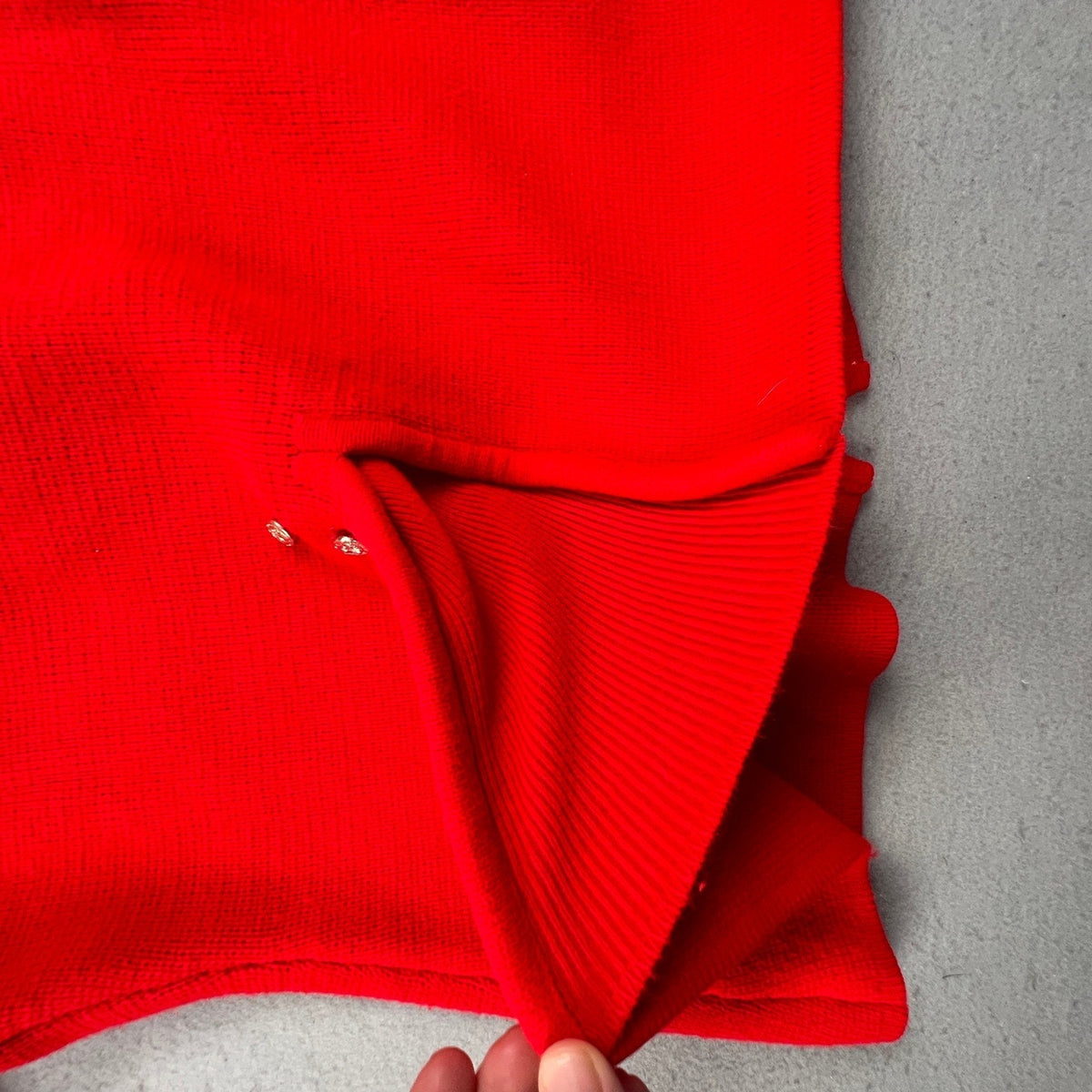 Hand Loomed Knit Blazer Women M Red Vintage Full Fashioned Acrylic Cardigan Coat