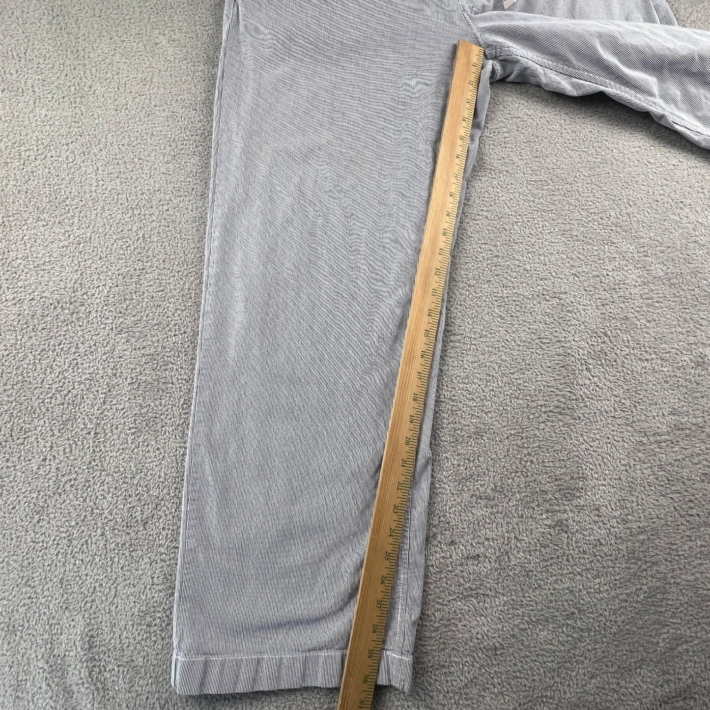 Stripe Pants Mens 37x31 Blue White Drawstring Beach Summer Seersucker