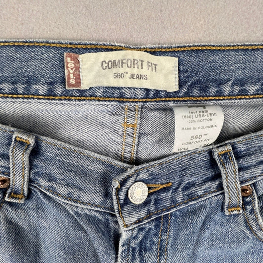 Levi's 560 Comfort Fit Jeans Mens 34x34 Light Wash Relaxed Tapered Denim Vintage