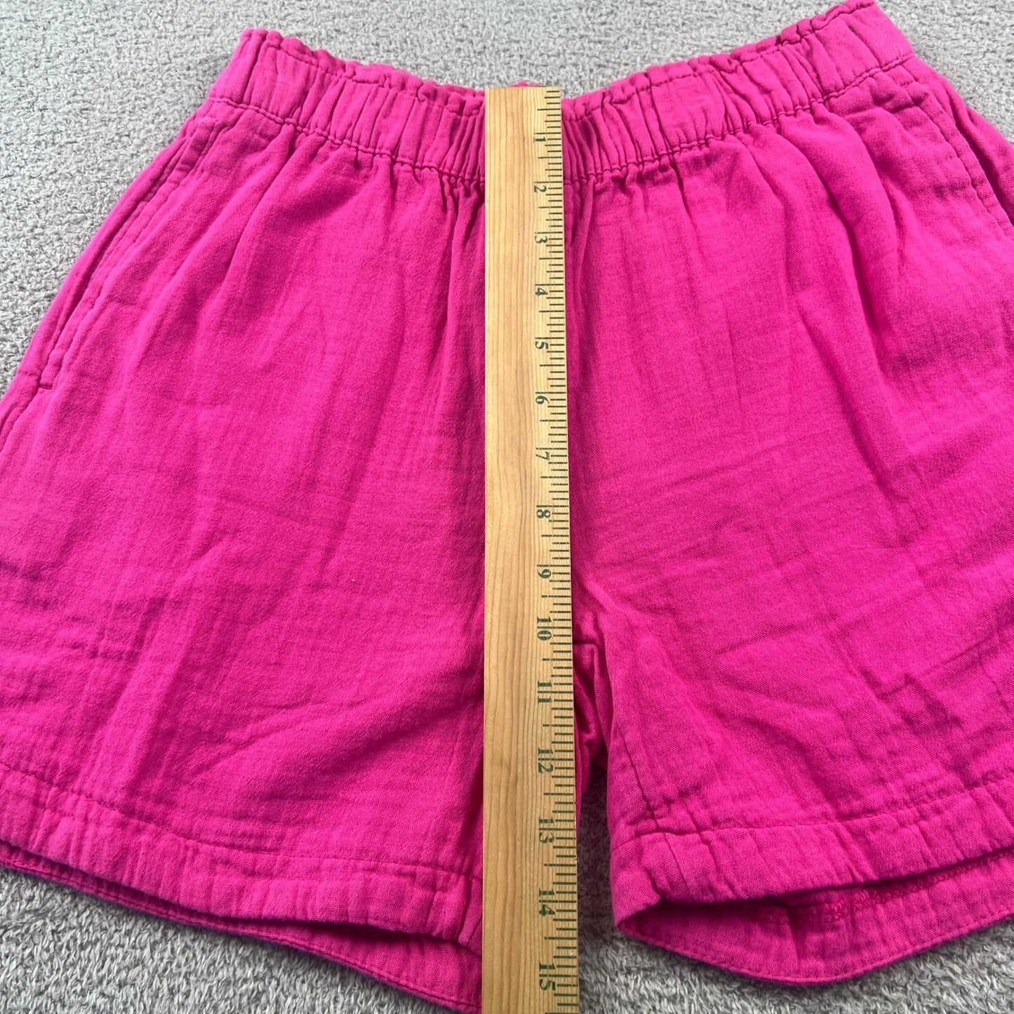 100% Cotton Gauze Elastic Waist Shorts Womens Fuchsia Size S Small Old Navy