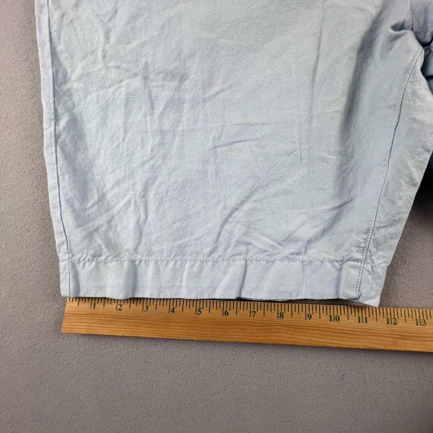 Faherty Shorts Mens 36 Light Blue Linen Blend Flat Front Casual Summer Beach