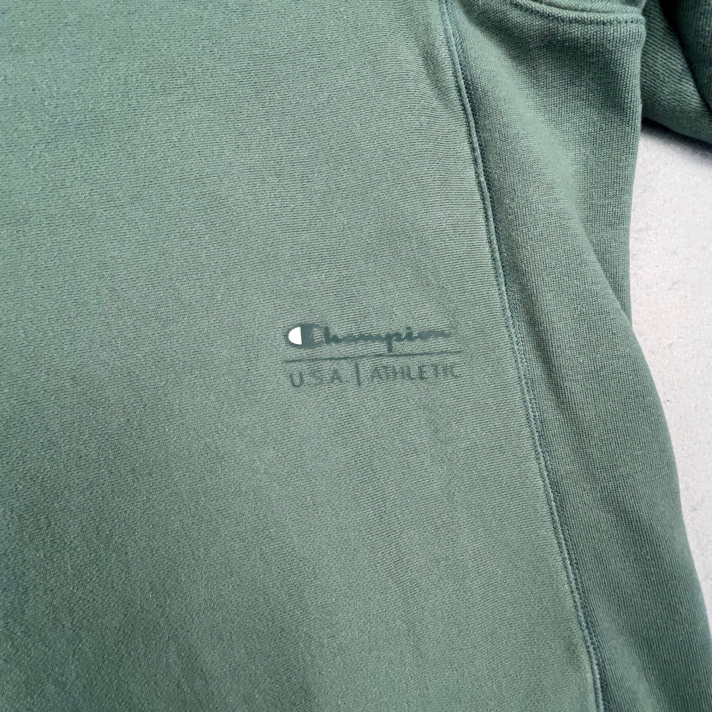 Champion Sweatshirt Men XXL Green Reverse Weave Big Logo Crewneck Pullover Sport
