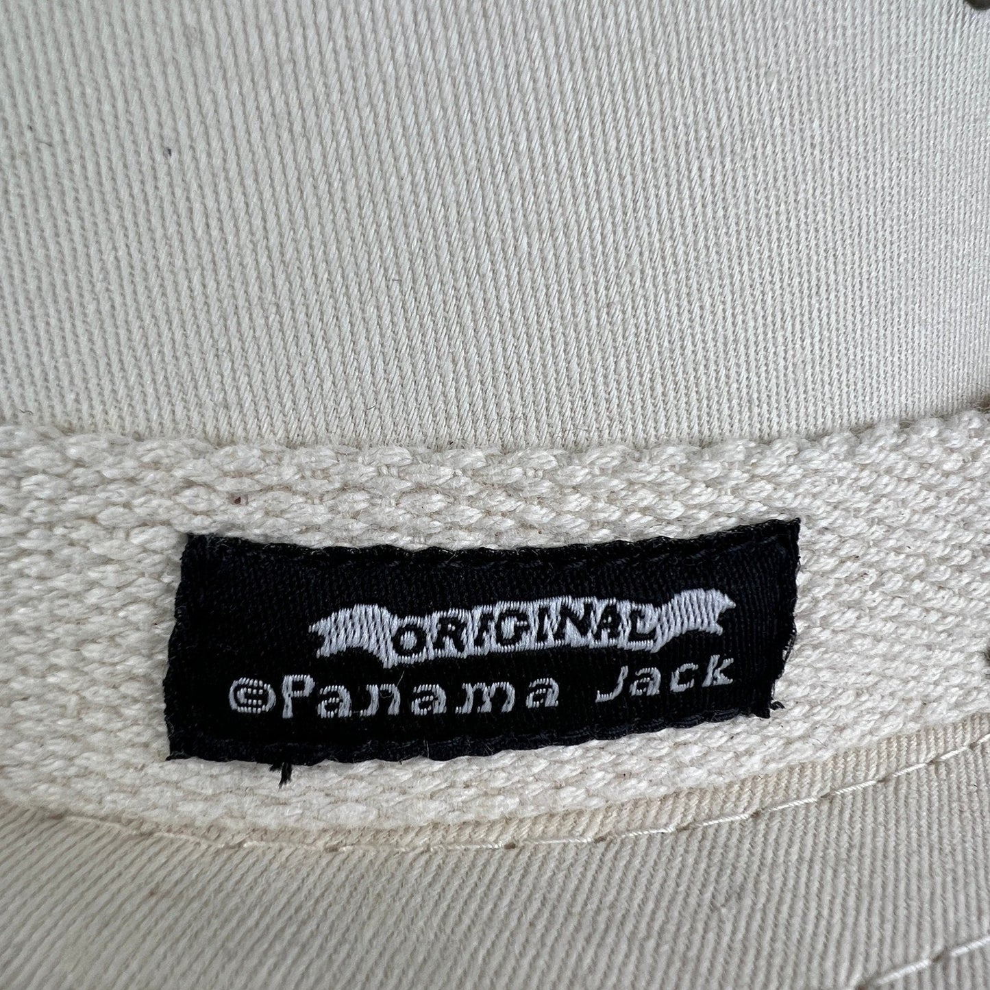 Panama Jack Safari Hat Mens Large Cream Cotton Canvas Outdoor Hiking Outback Sun