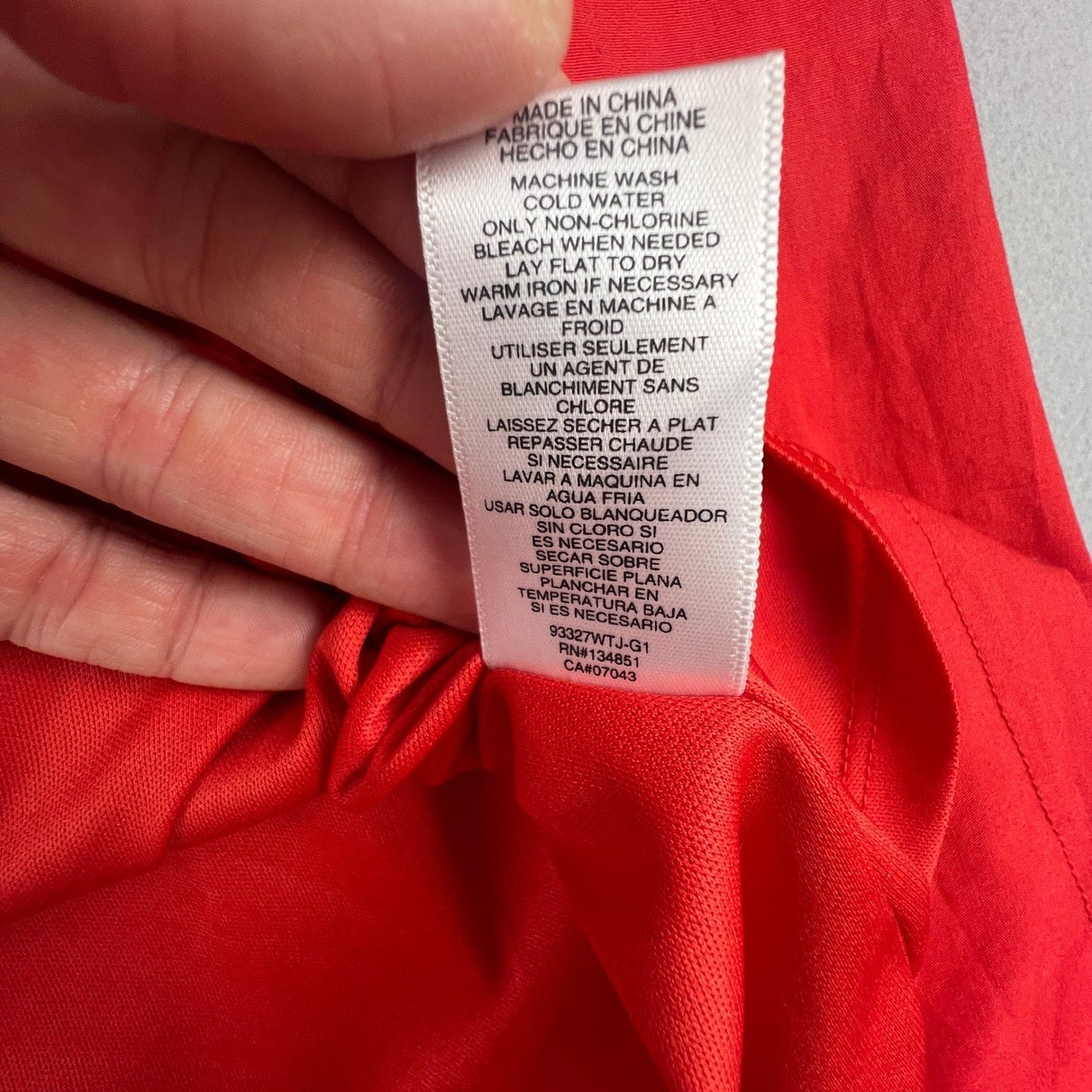 Red Cotton Blend Maxi Dress L Smocked Back A Line Summer Vacation Chic Classic