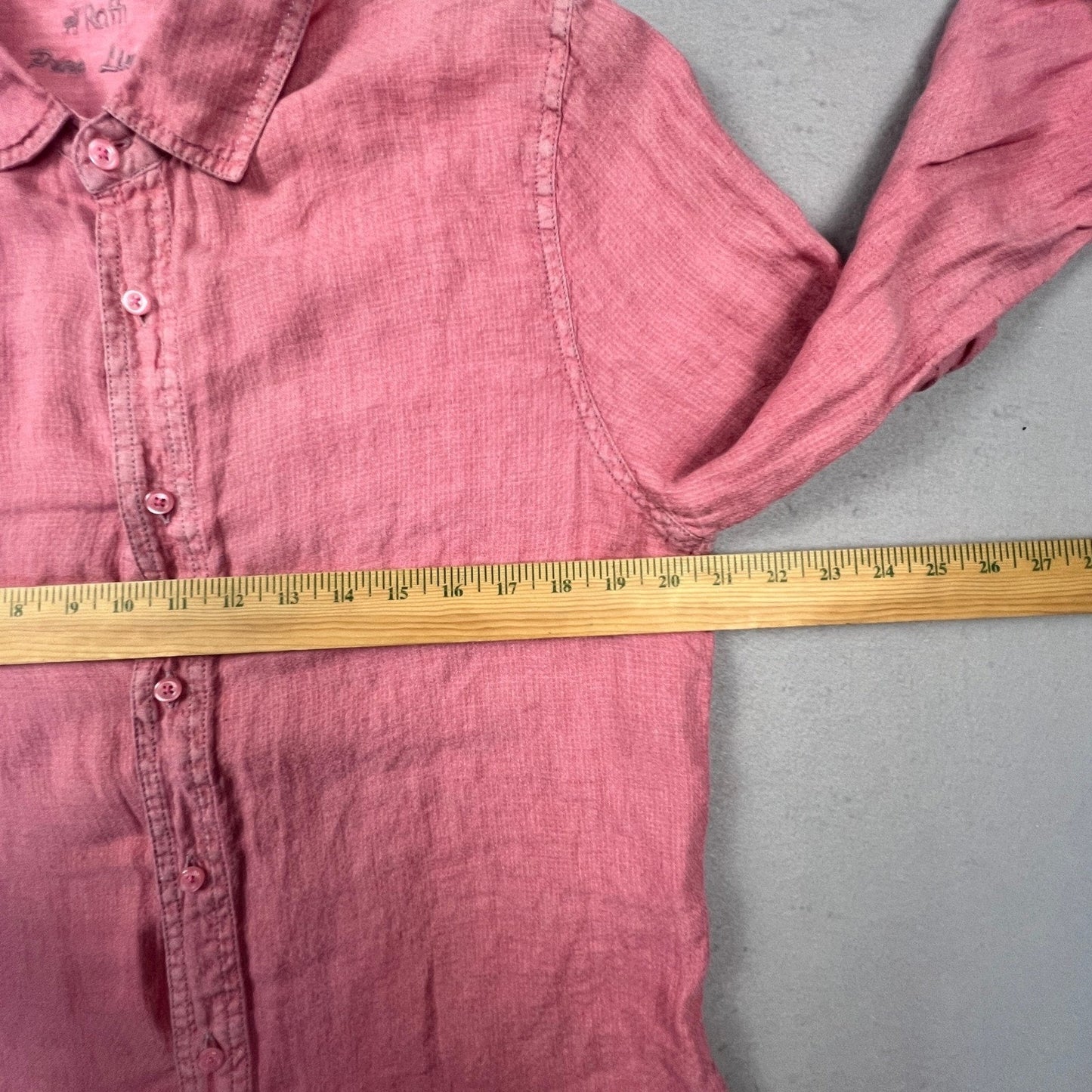 Raffi Button Down Shirt Womens Small Pink 100% Pure Linen Casual Summer