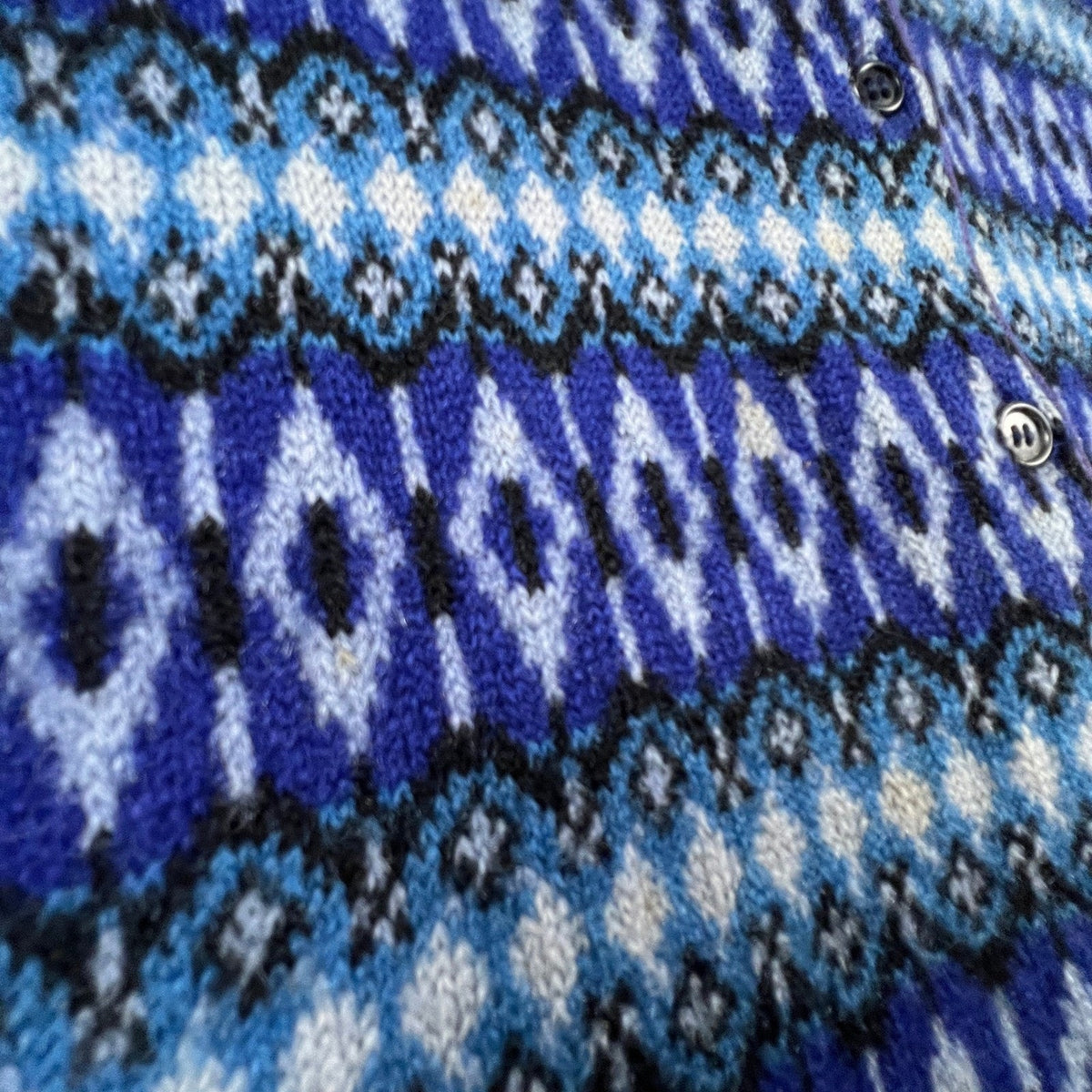 Vintage Iceland Jersey Modeller Cardigan Women 44 Fair Isle Knit Sweden Scando