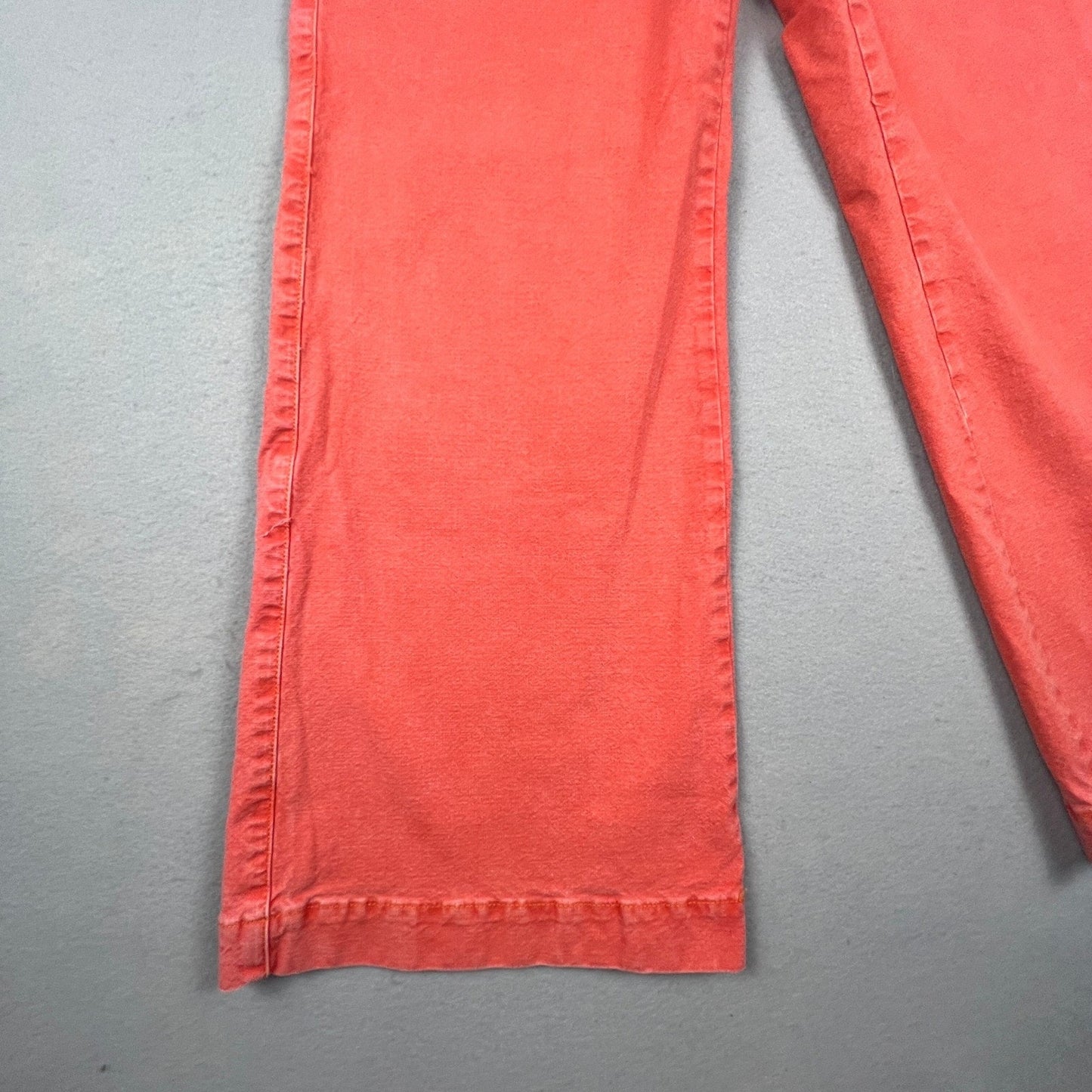 Pilcro Pants Women 27 Coral Wide Leg Button Fly Lace Up Back Boho Anthropologie
