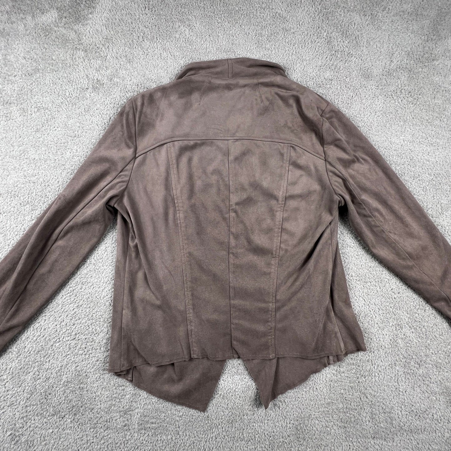 Kut from the Kloth Faux Suede Jacket Womens Small Brown Front Moto Boho