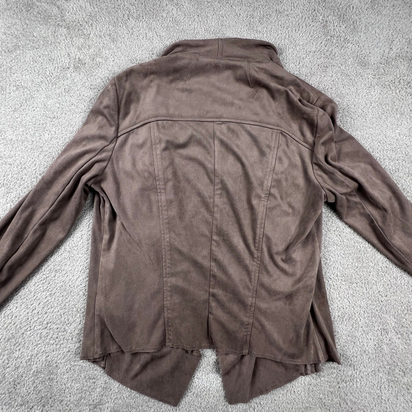 Kut from the Kloth Faux Suede Jacket Womens Small Brown Front Moto Boho