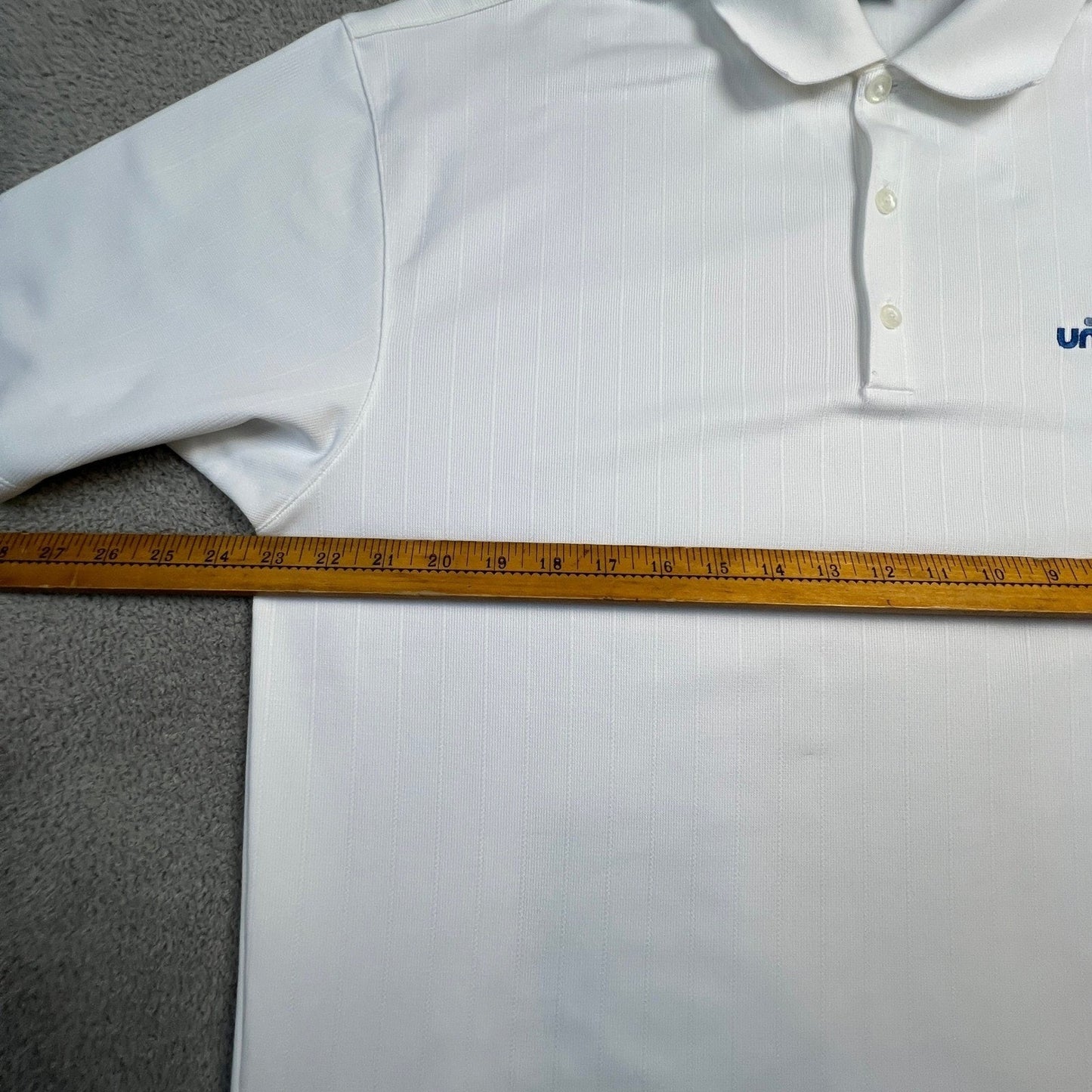 Nike Golf Dri Fit White Mens Polo Large Shirt Embroidered Unum Logo