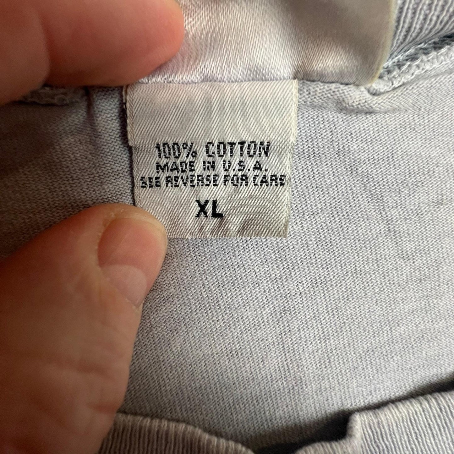 Vintage Sunbelt T-Shirt Mens XL Made in USA 90s 100% Cotton L/S Light Blue