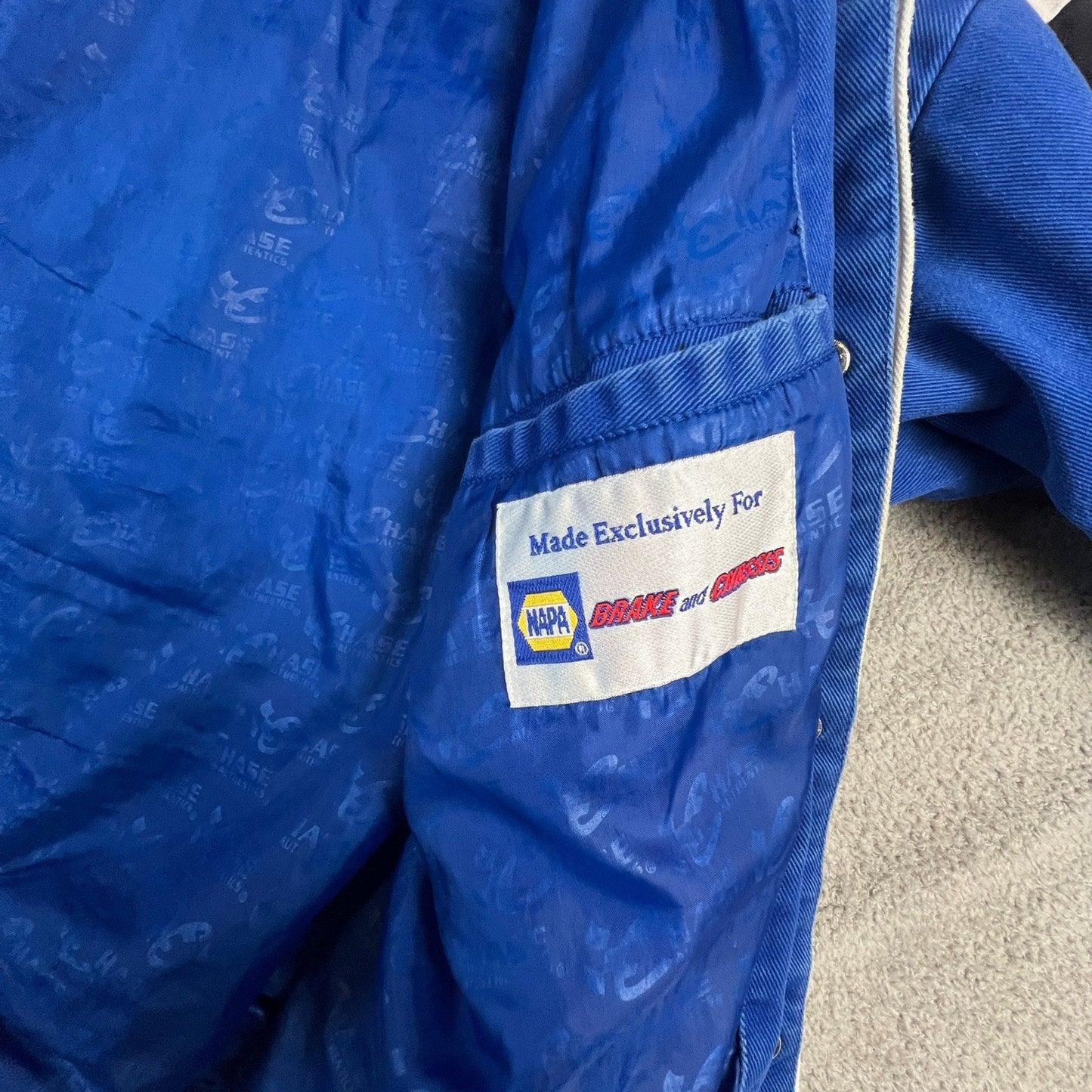 Chase Authentics NASCAR Mens XXL Legends Signature Jacket Blue Cotton Twill