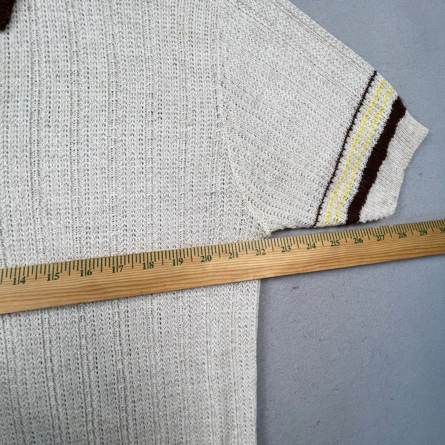 Forge Ltd Munsingwear Knit Polo Mens XL Paper Thin Linen Blend Vintage Retro