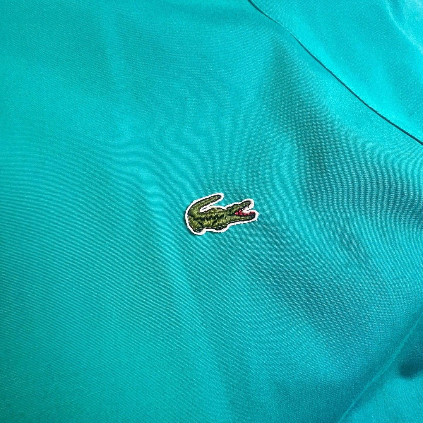 Vintage Izod Lacoste Harrington Jacket Mens Large Teal Green Plaid Lined