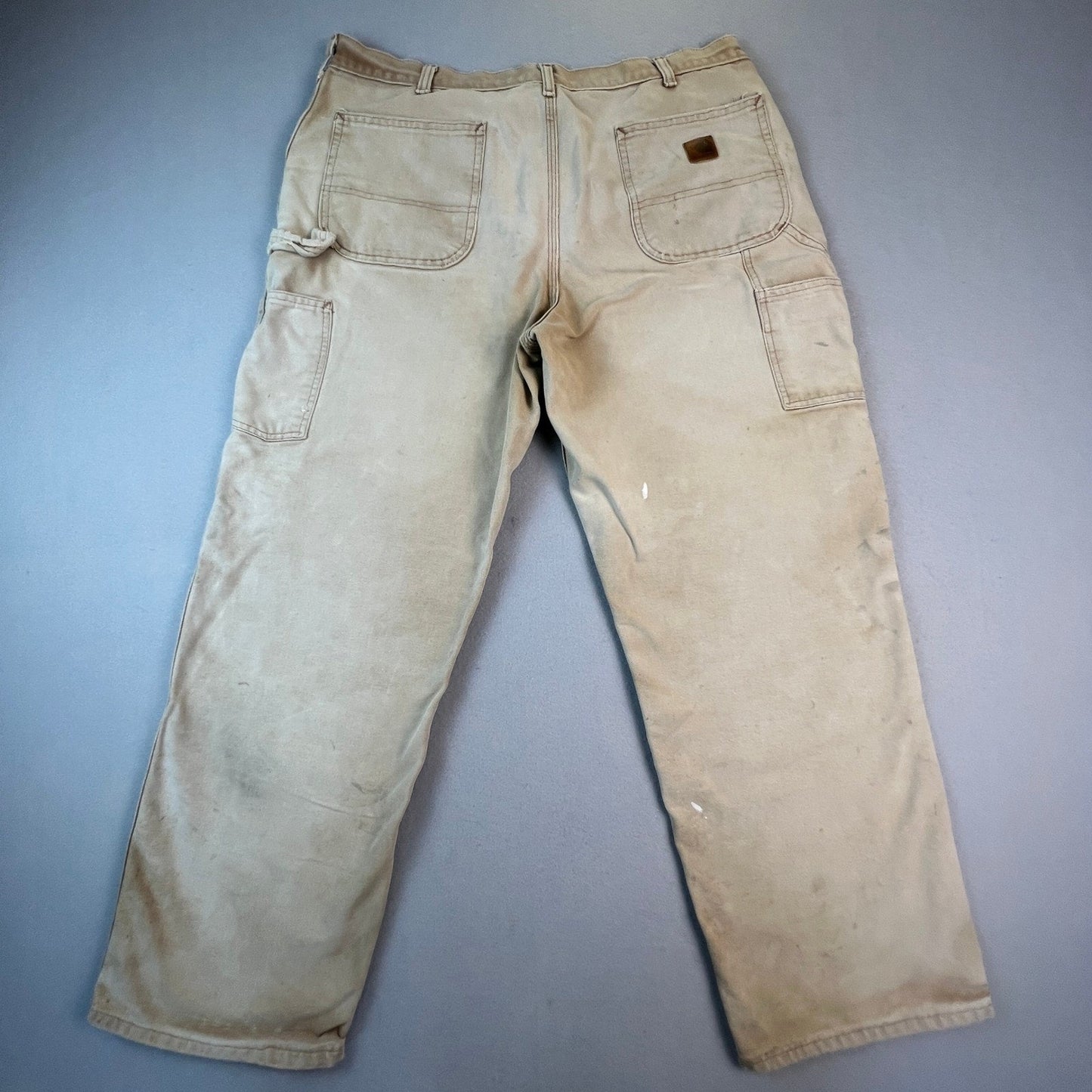 Carhartt B11 BRN Carpenter Pants Mens 38x32 Canvas Distressed Workwear Faded