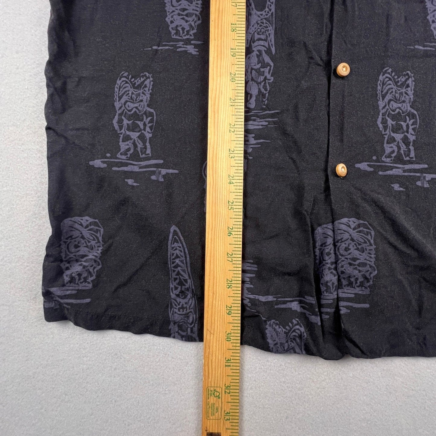 Paradise Found Button Up Shirt XL Black Tiki Cocktail Tropical Hawaiian Aloha
